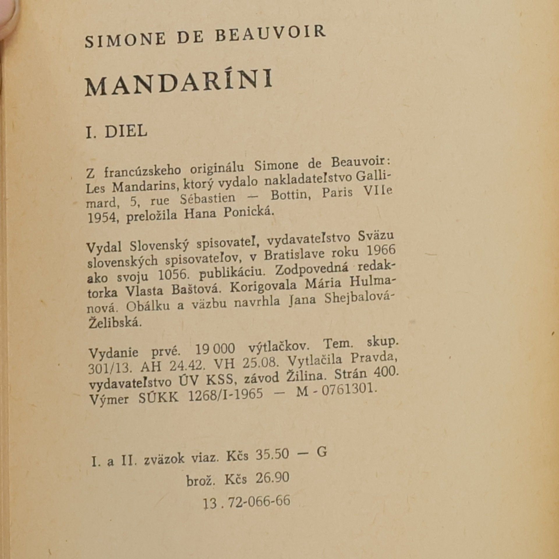 Simone Beauvoir Mandaríni I