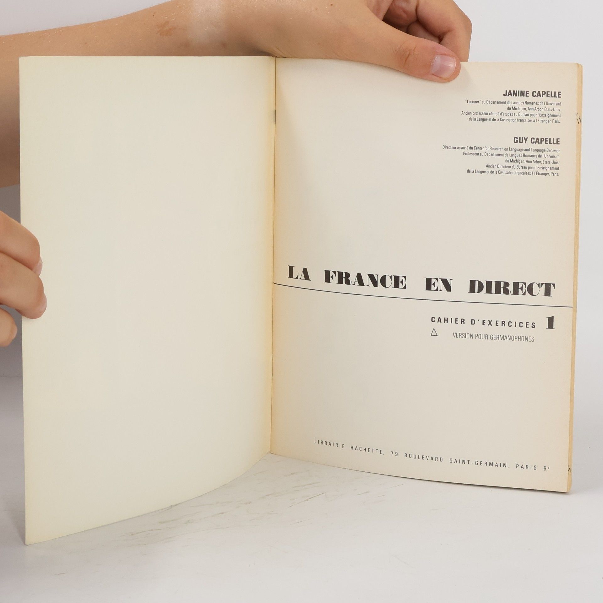 Janine Capelle La France en direct 1. Cahier d'exercices