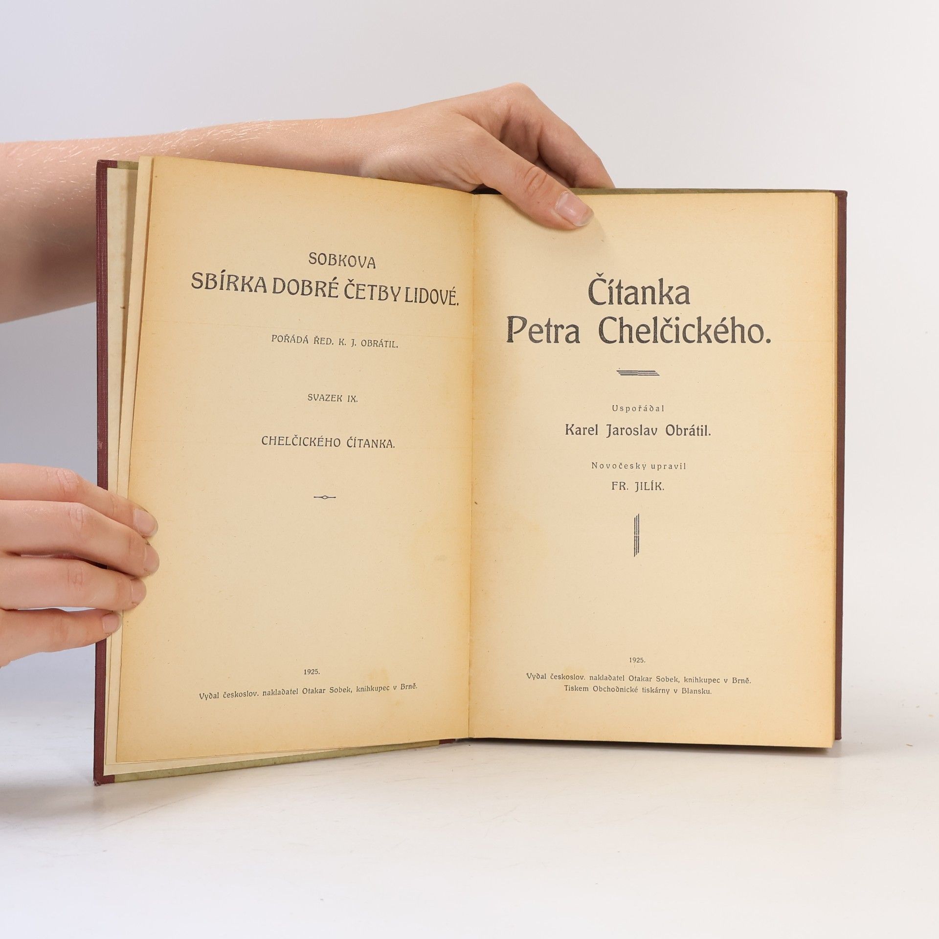 Karel Jaroslav Obrátil Čítanka Petra Chelčického