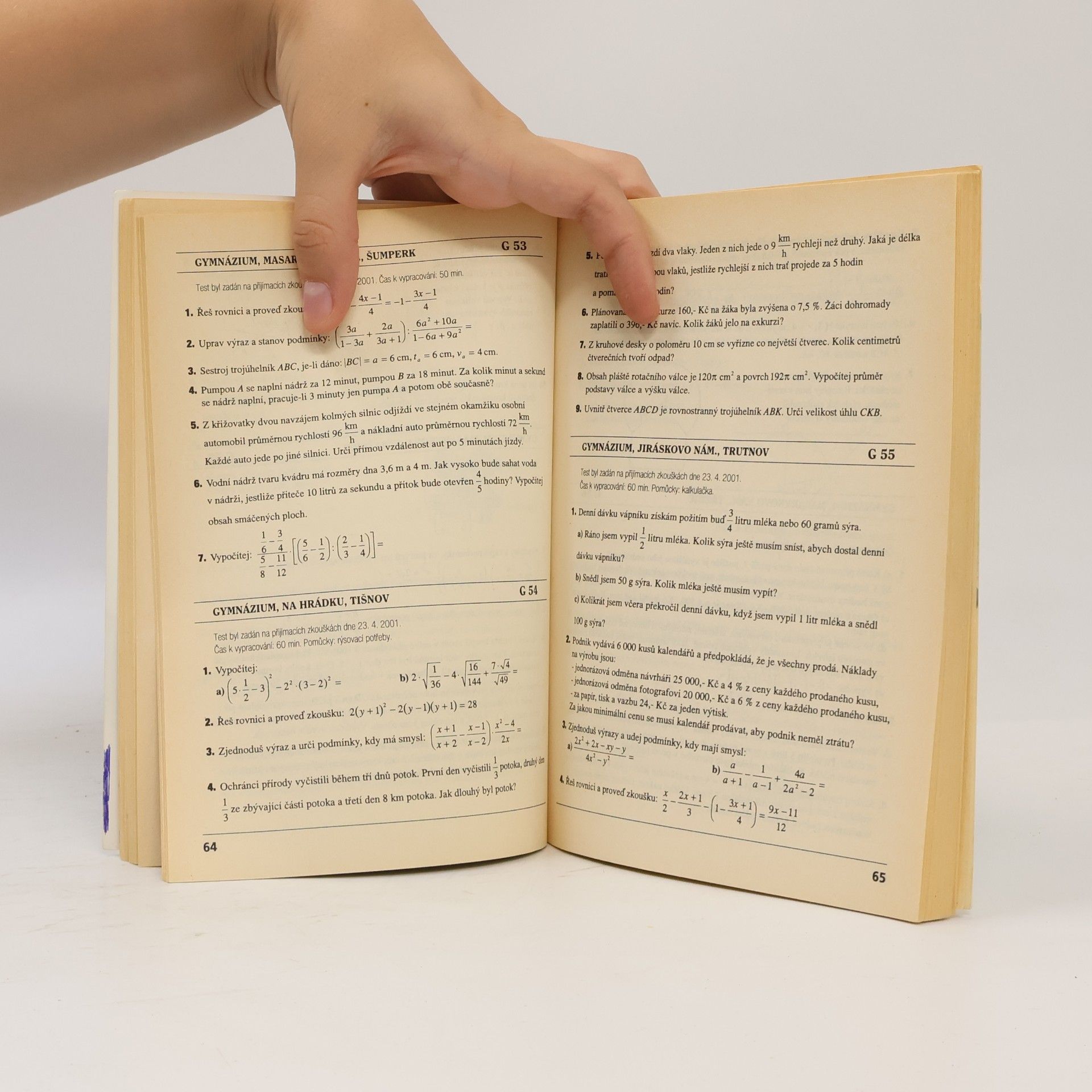Petra Červinková Testy z matematiky 2002
