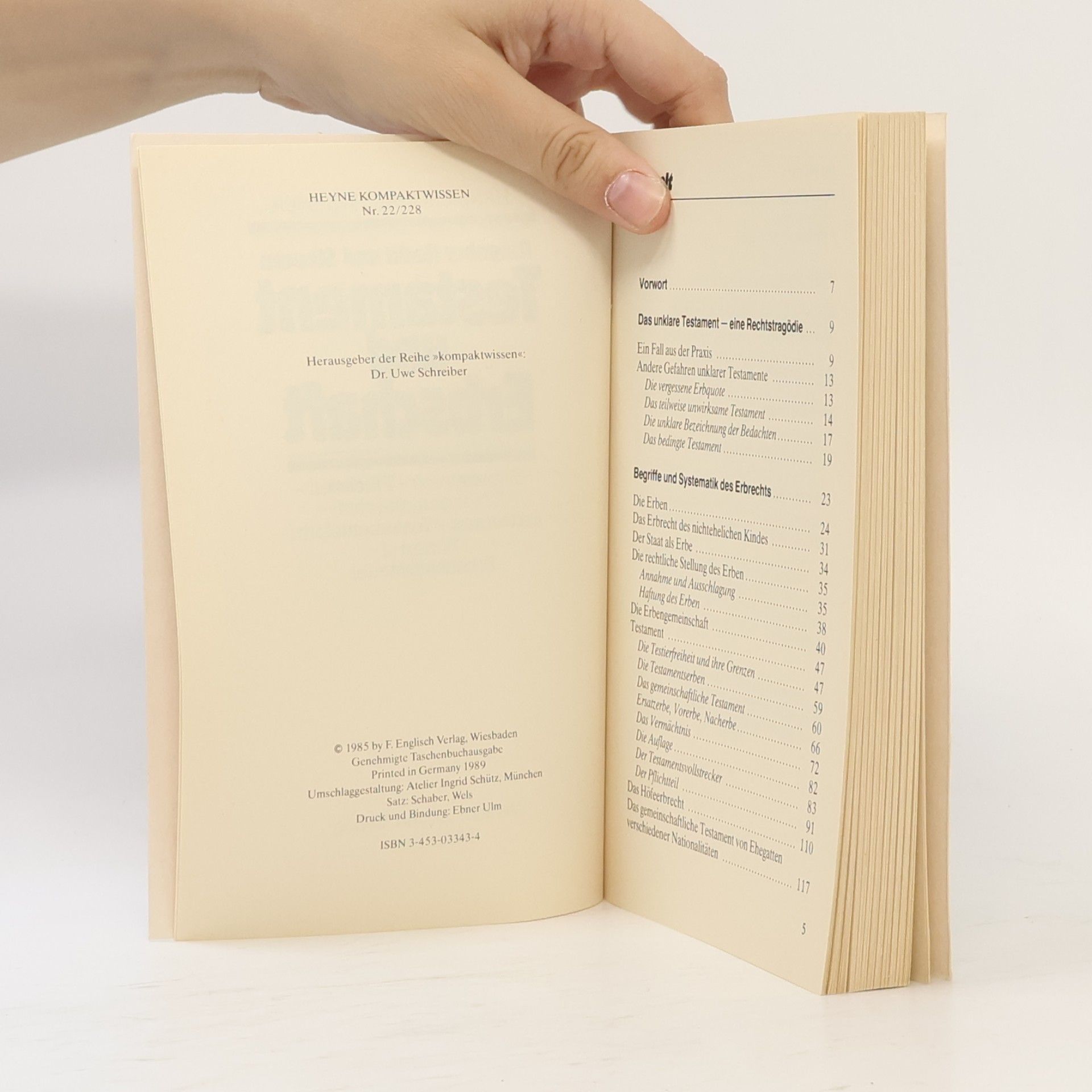 Hans-Michael Werner Testament und Erbschaft