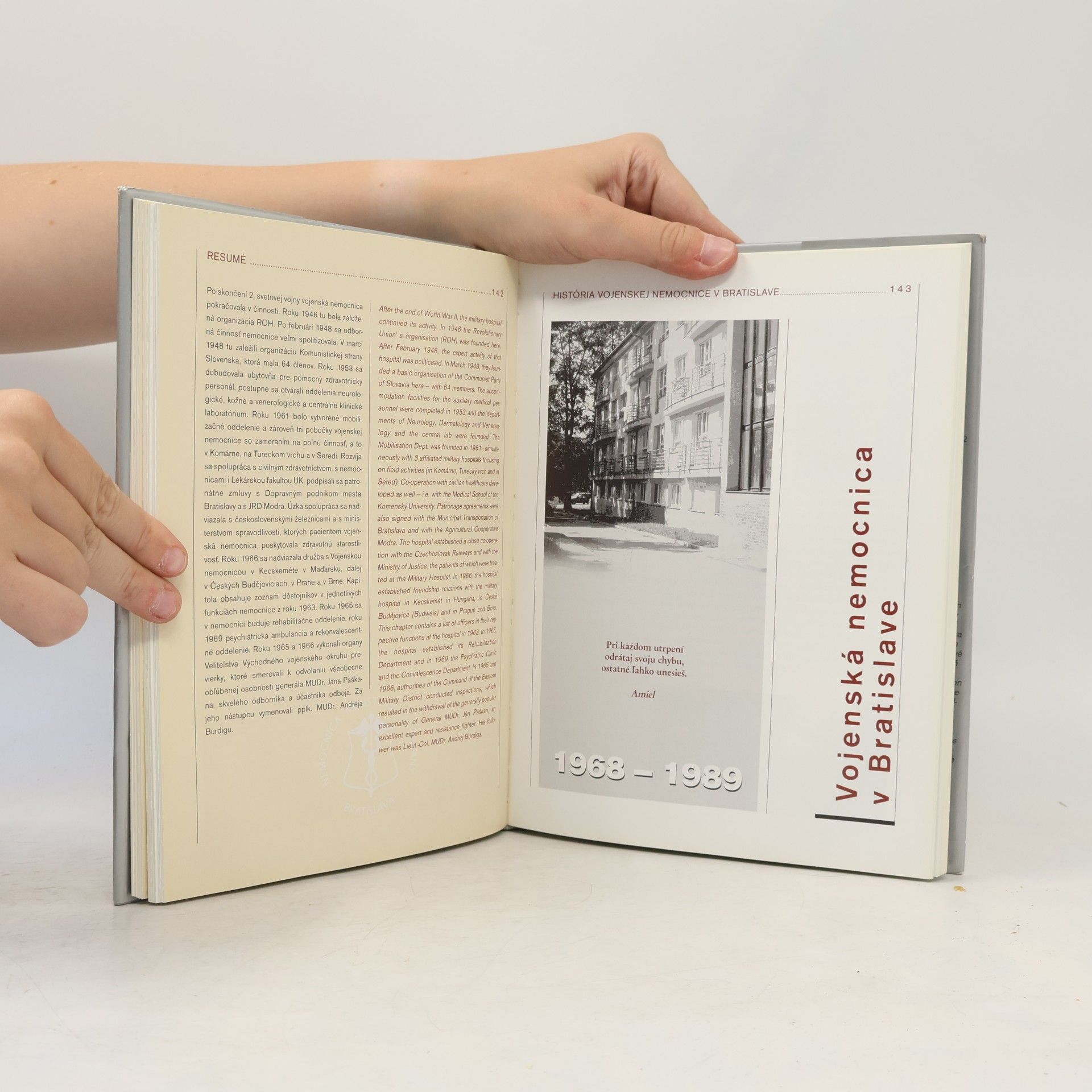 Pavol Vencel História vojenskej nemocnice v Bratislave, History of the Military hospital in Bratislava