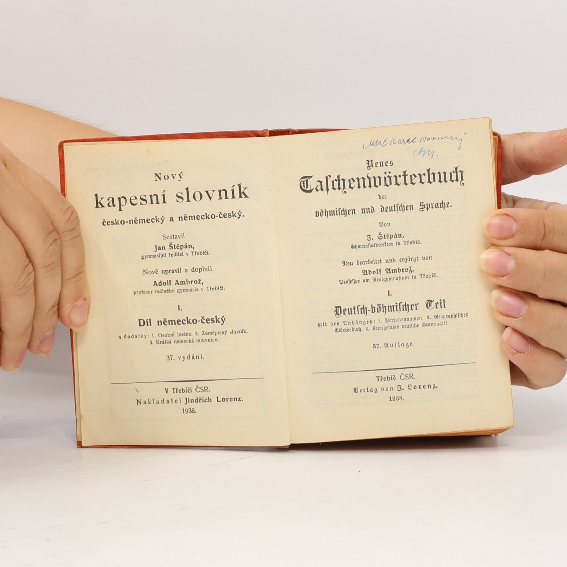J. Štěpán Nový kapesní slovník česko-něměcký a německo-český. Díl I.