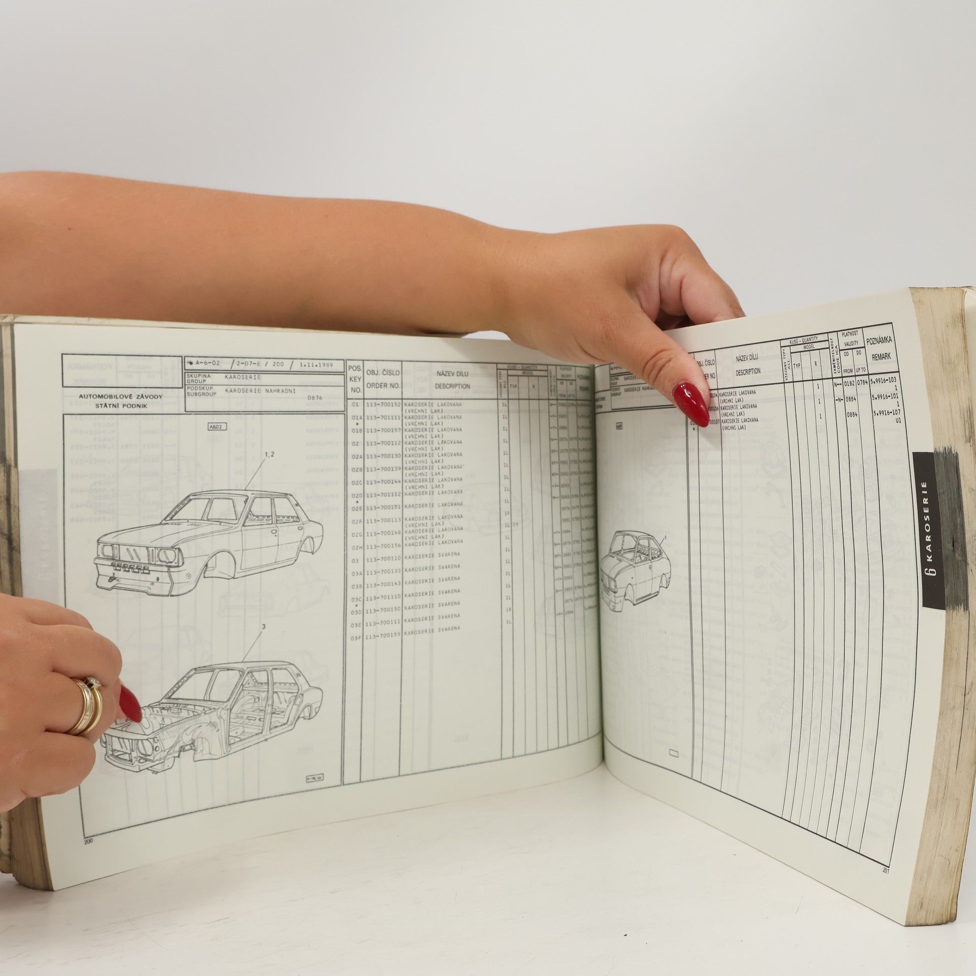 Kolektiv autorů Škoda. Seznam náhradních dílů Škoda 105, 120, 130, 135, 136
