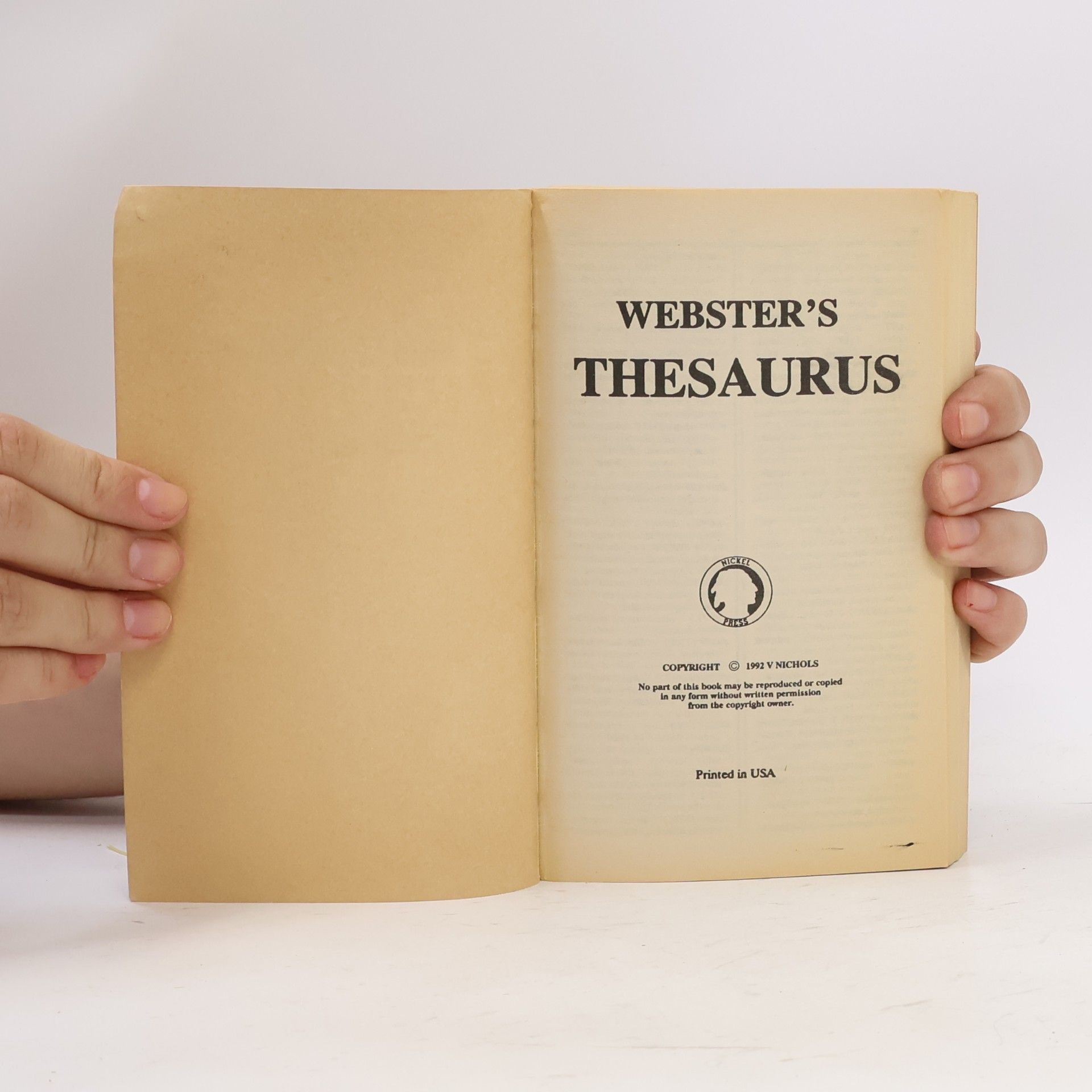 Various authors Webster's Thesaurus, Dictionary Format