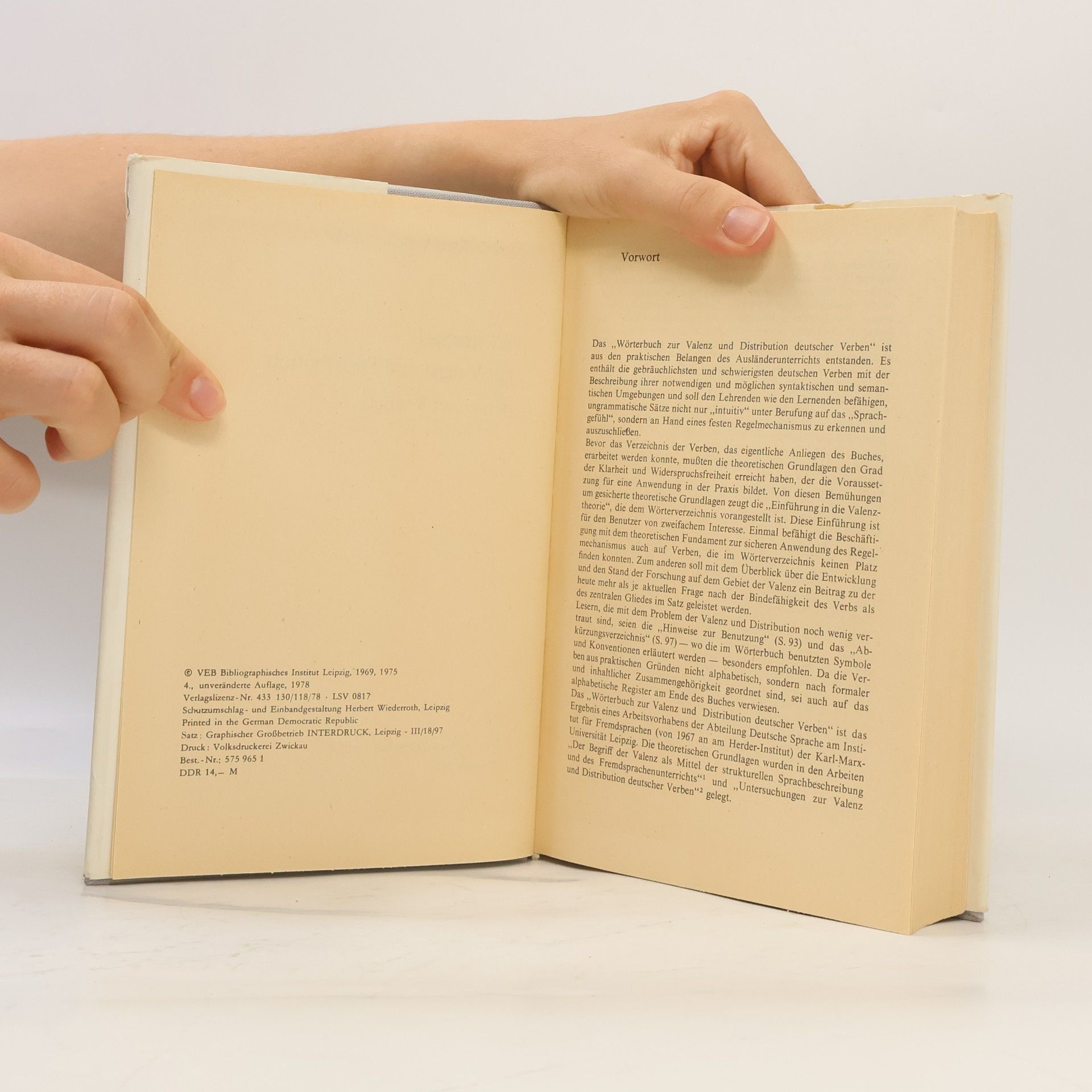 Gerhard Helbig Wörterbuch zur Valenz und Distribution deutscher Verben