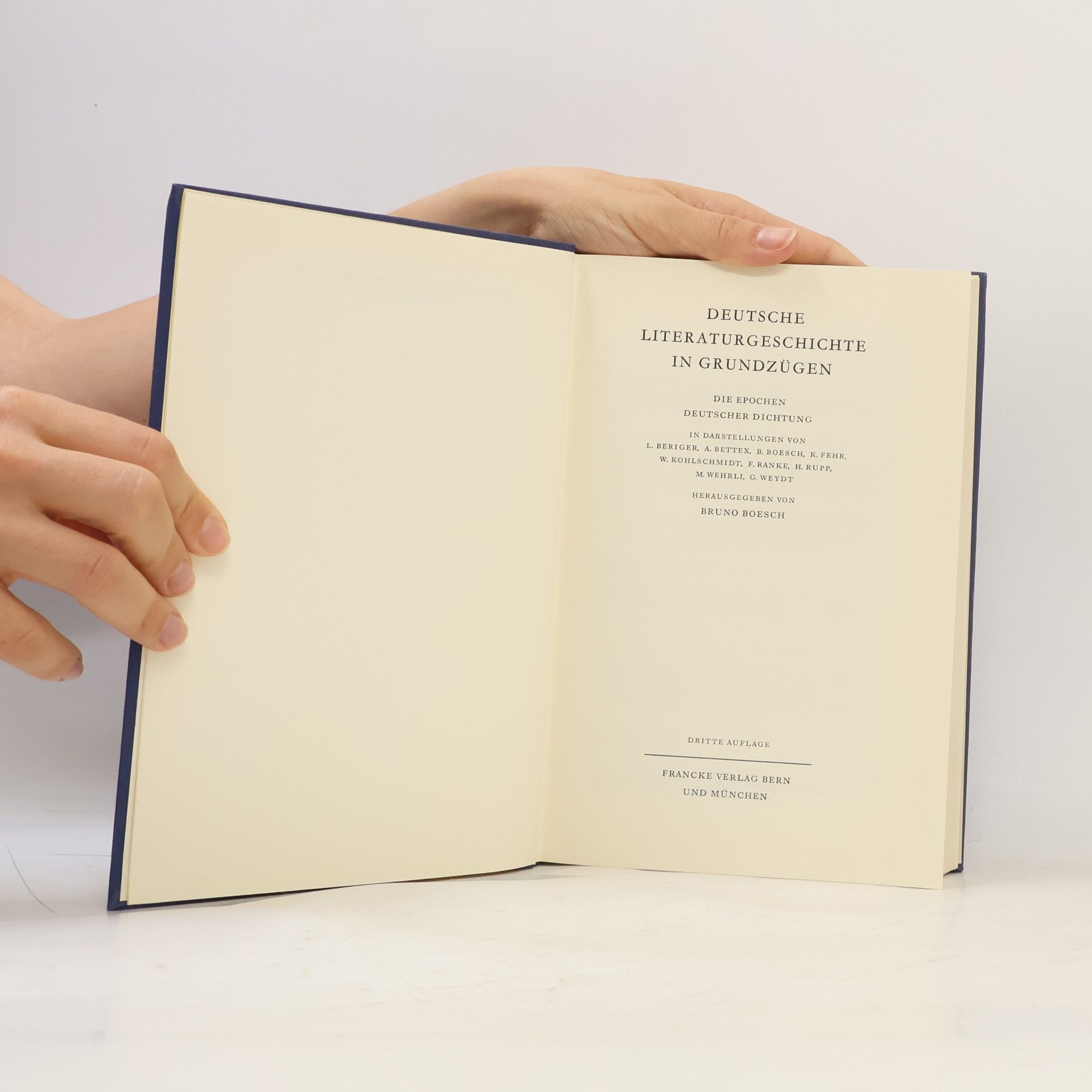 Bruno Boesch Deutsche Literaturgeschichte in Grundzügen