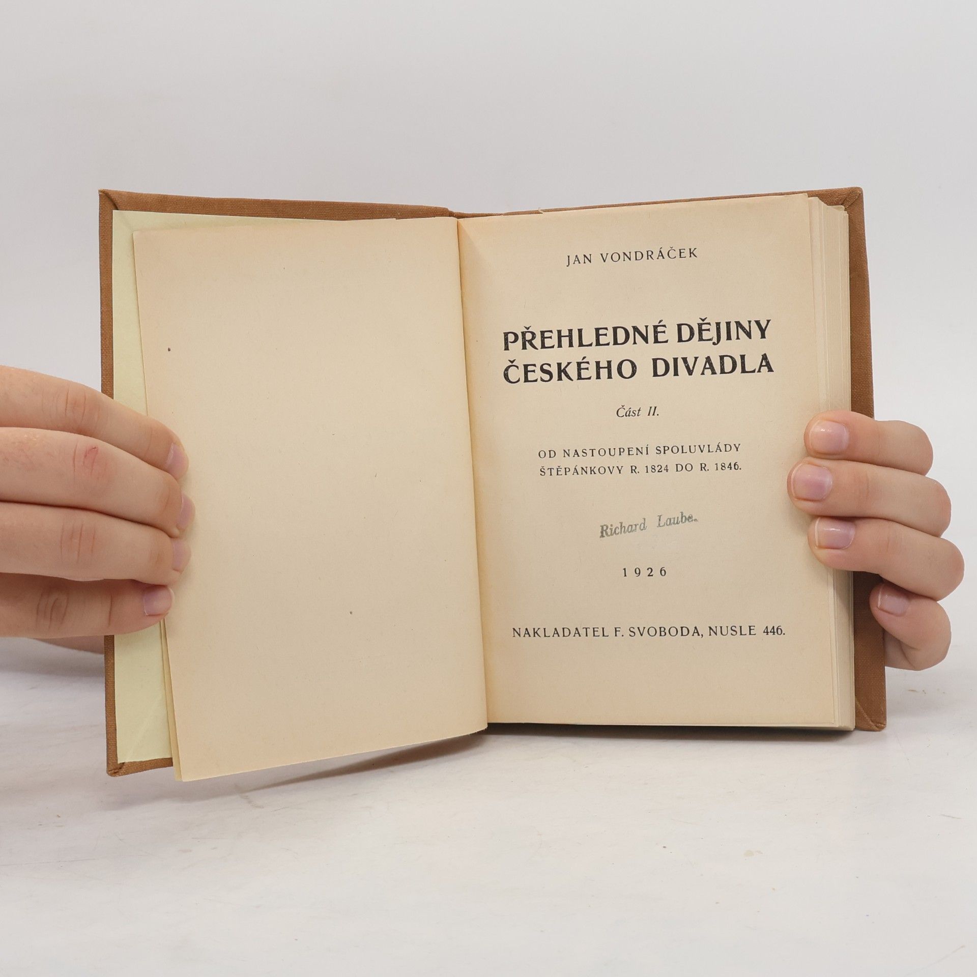 Jan Vondráček Přehledné dějiny českého divadla II