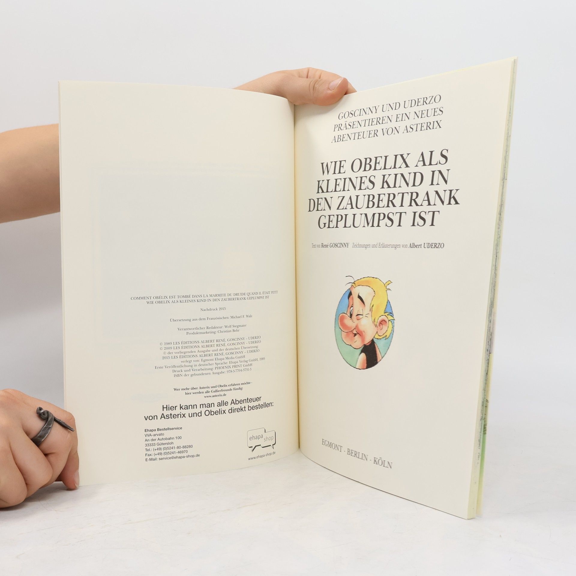 René Goscinny Wie Obelix als kleines kind in den Zabertrank Geplumpst ist