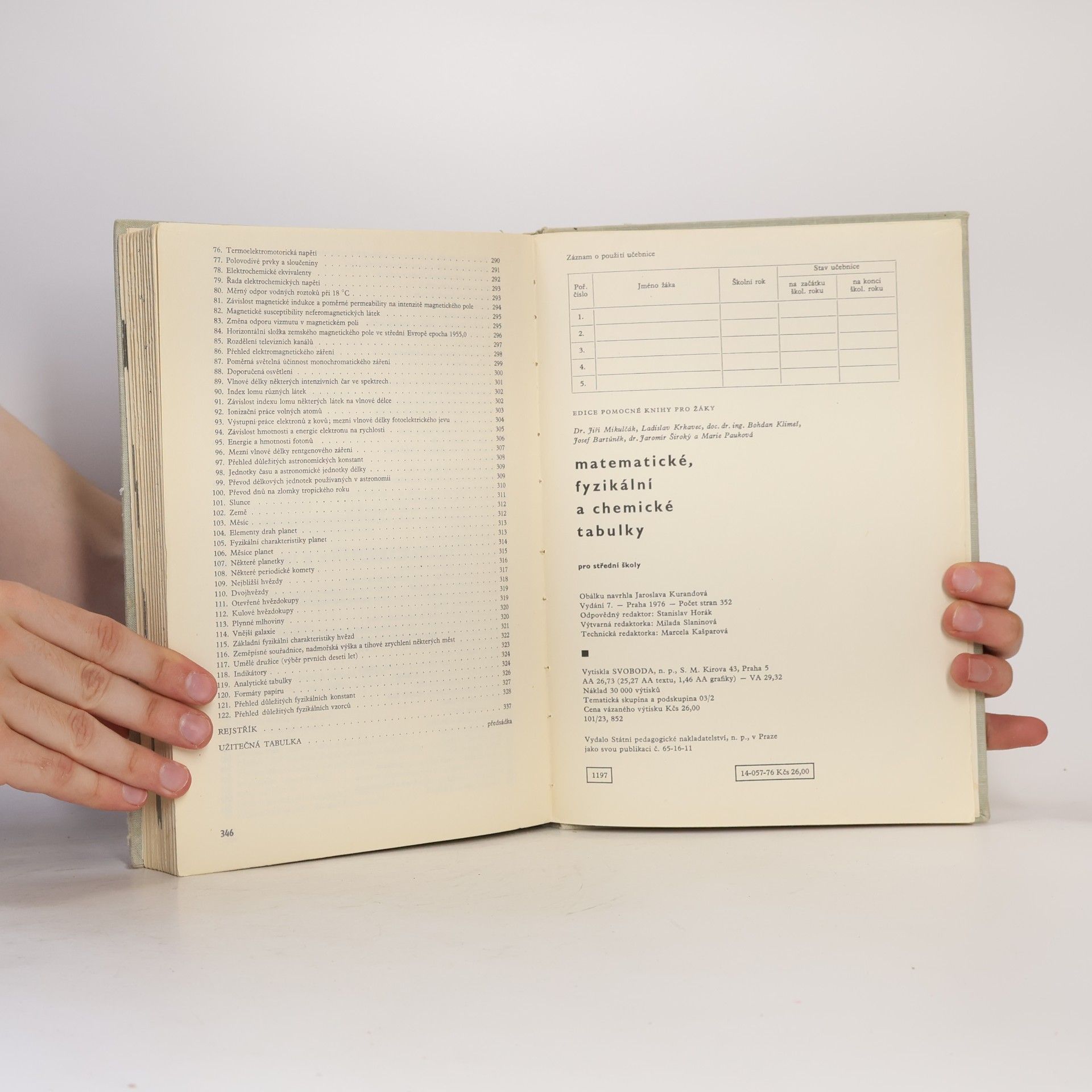 Jiří Mikulčák Matematické, fyzikální a chemické tabulky