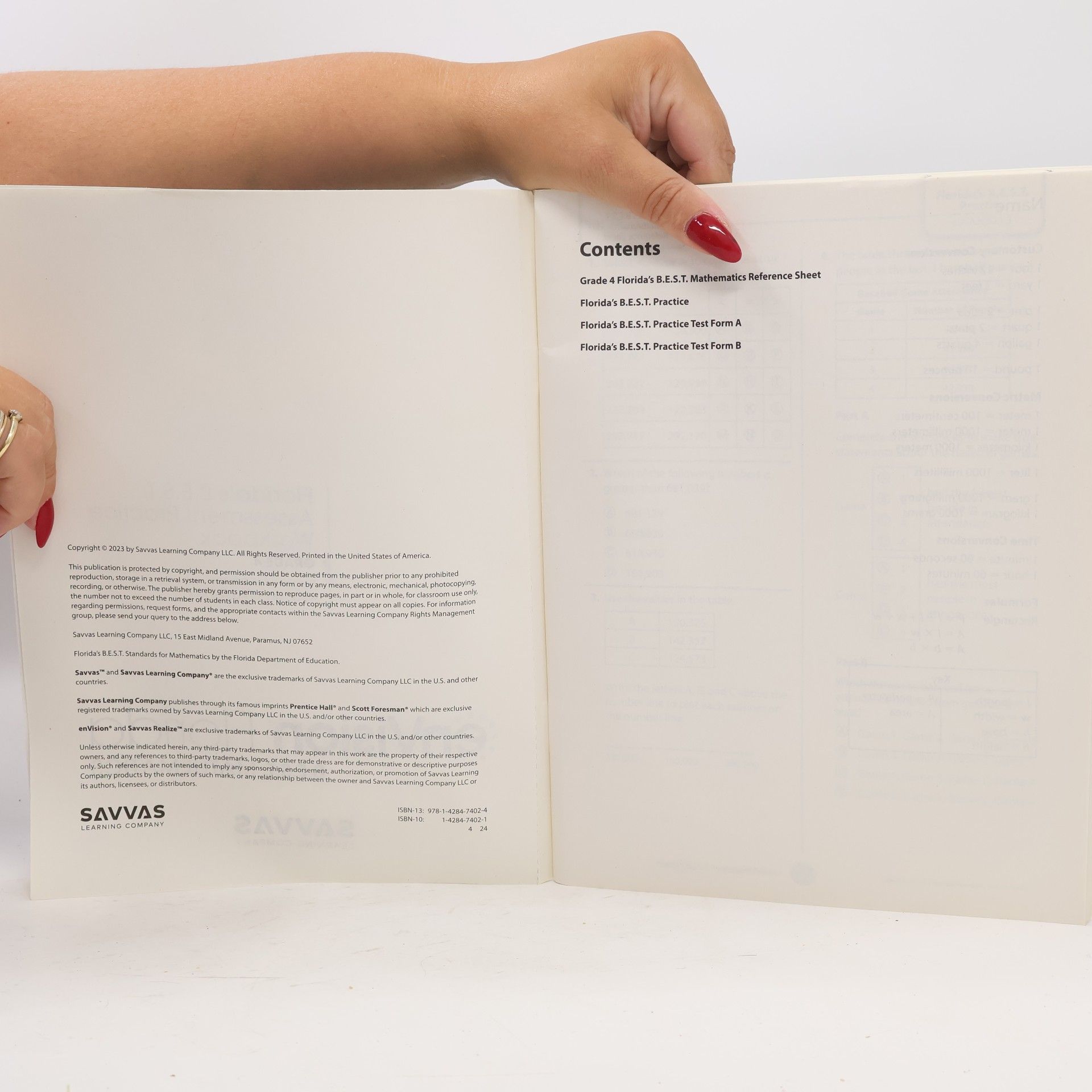 Florida Department of Education Florida's B.E.S.T. Assessment Practice Workbook 4