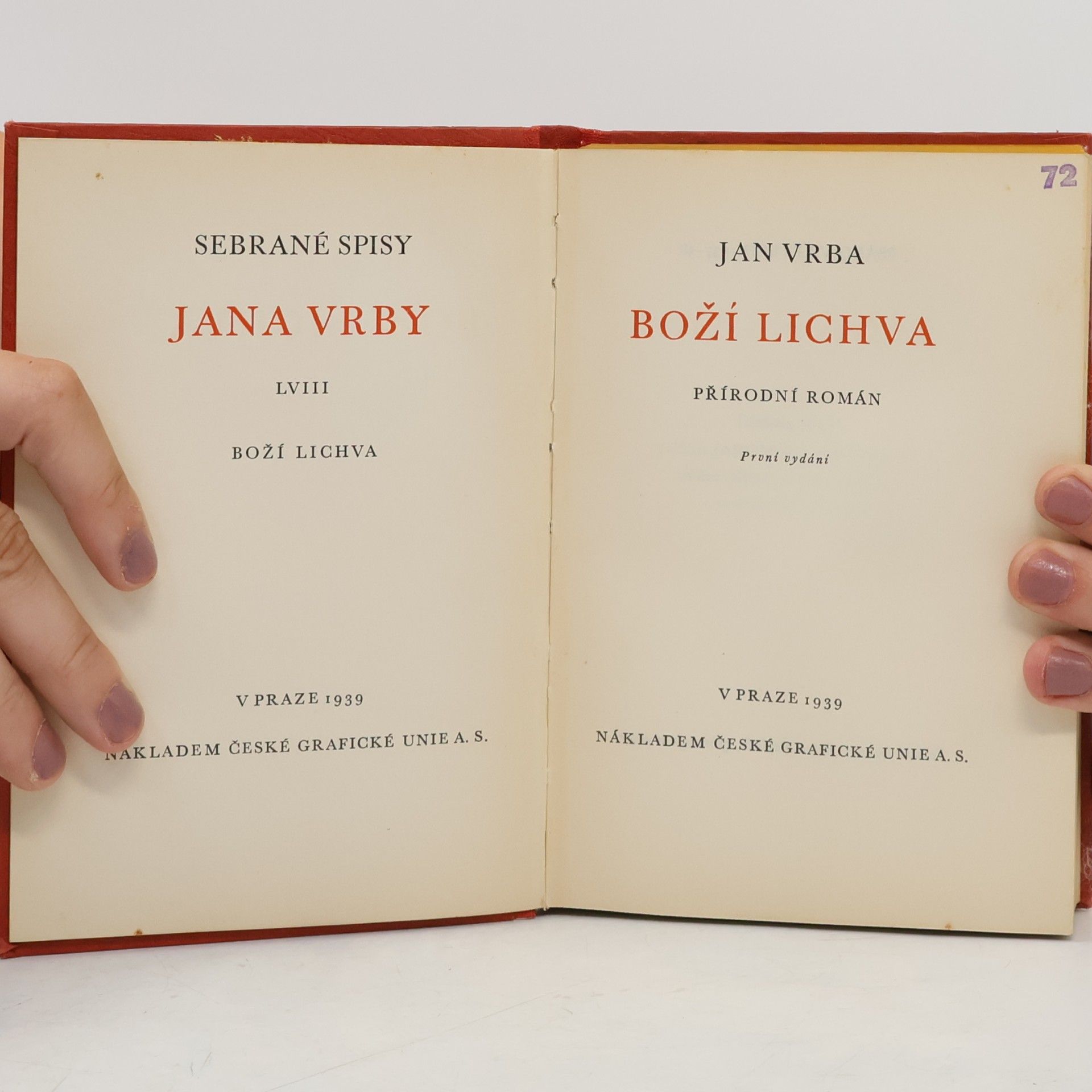 Jan Vrba Spisy LVIII. Boží lichva