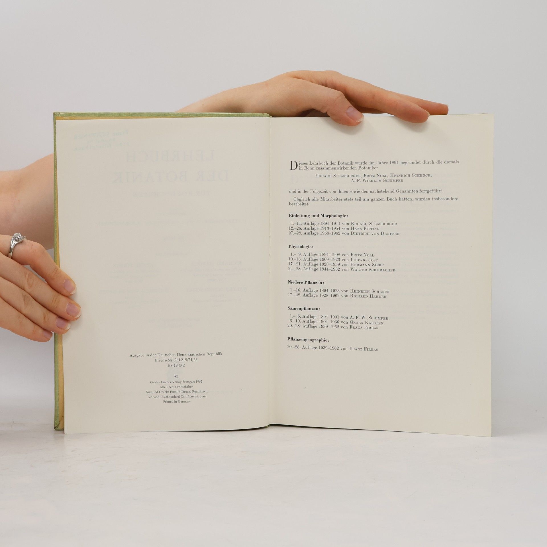 Collectif d'auteurs Lehrbuch der Botanik