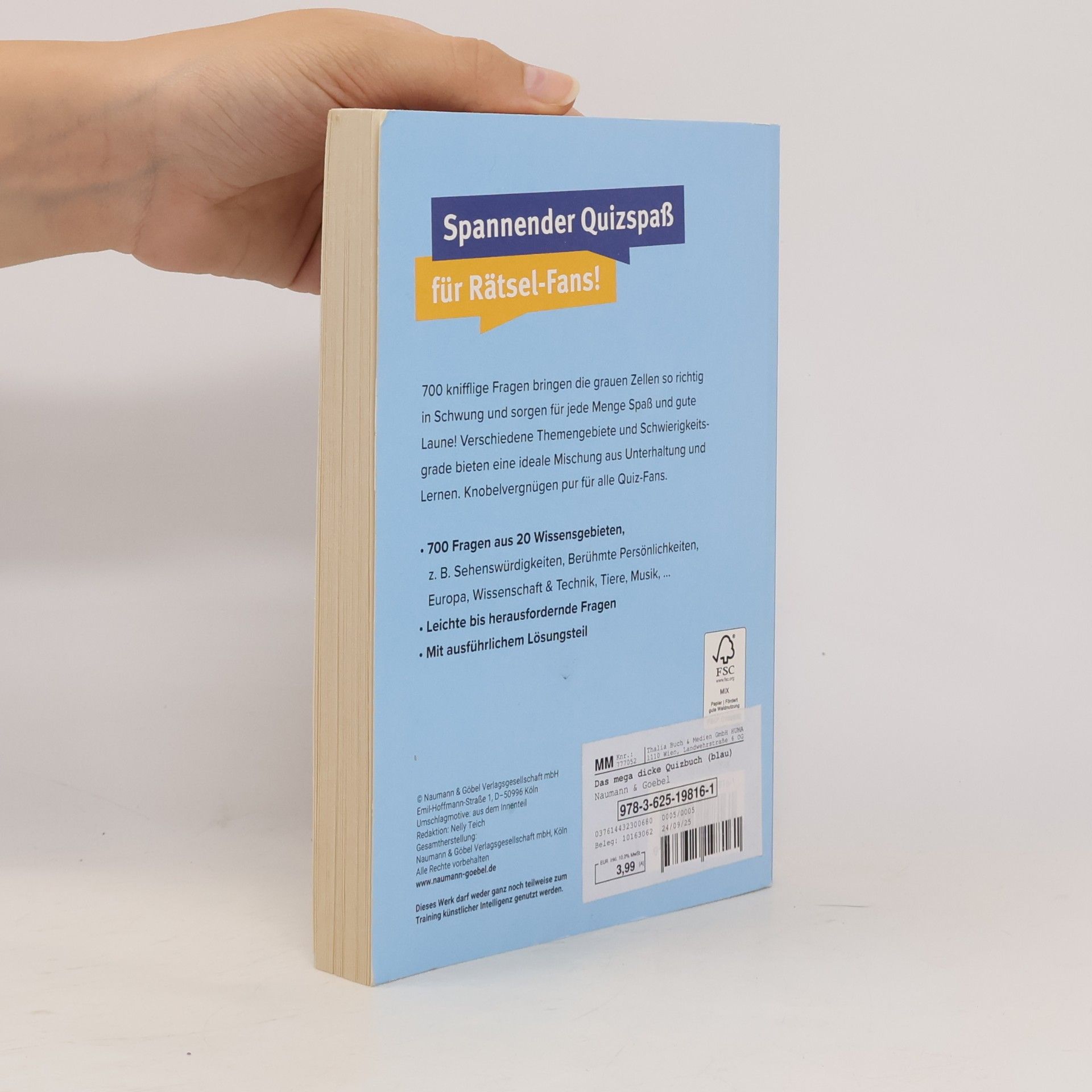 Das mega dicke Quizbuch (blau)