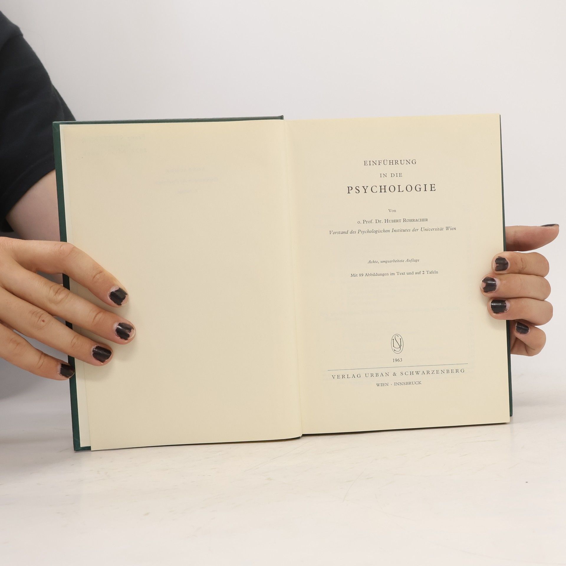 Hubert Rohracher Einfuhrung in die Psychologie