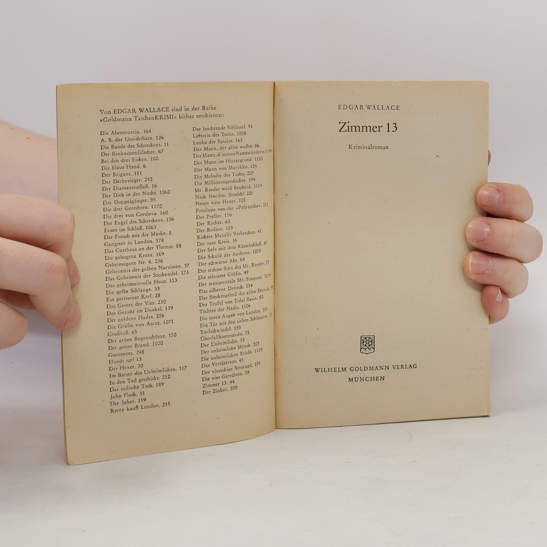Edgar Wallace Zimmer 13