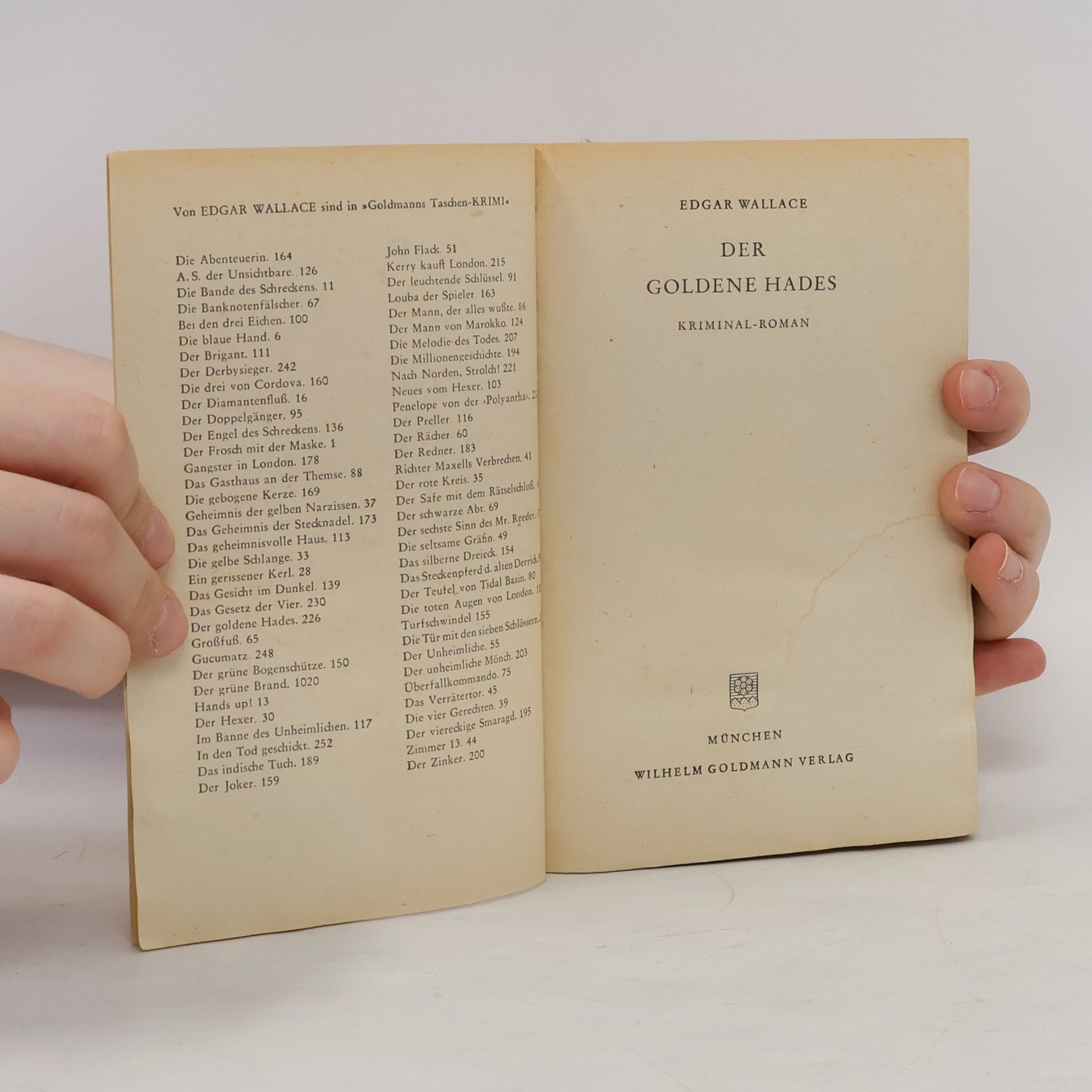 Edgar Wallace Der goldene Hades