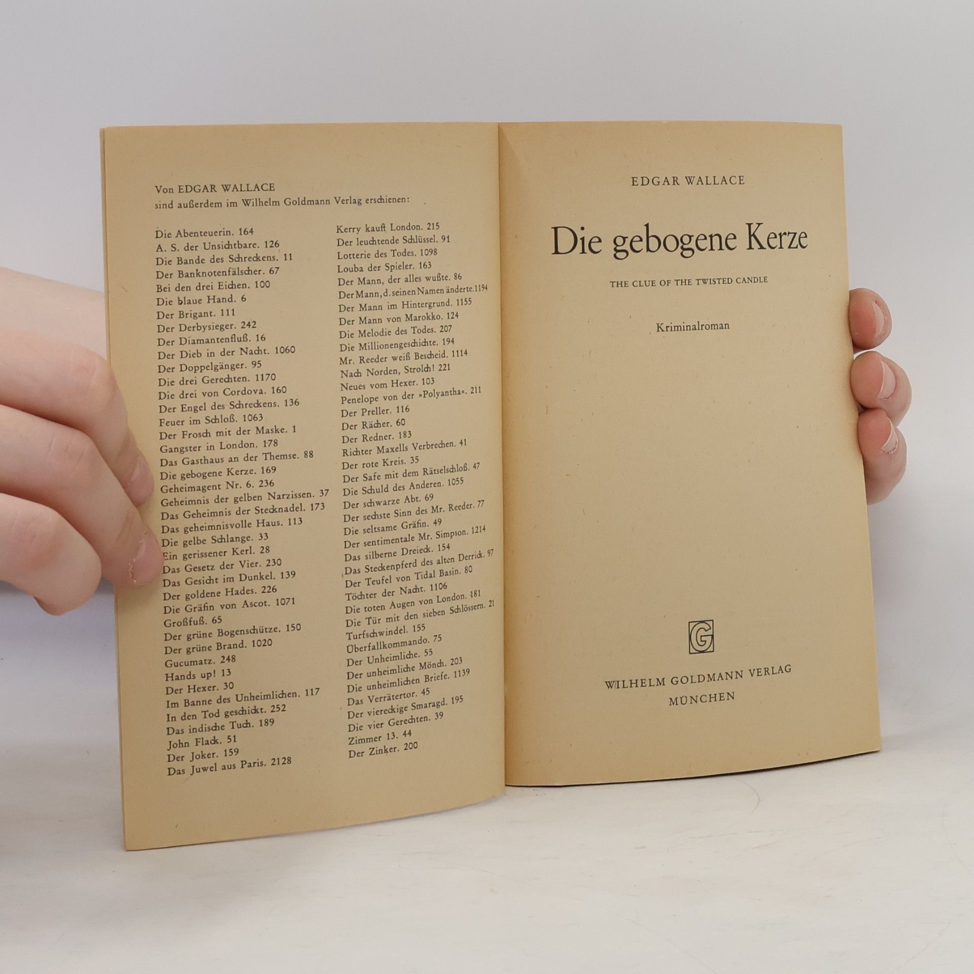 Edgar Wallace Die gebogene Kerze