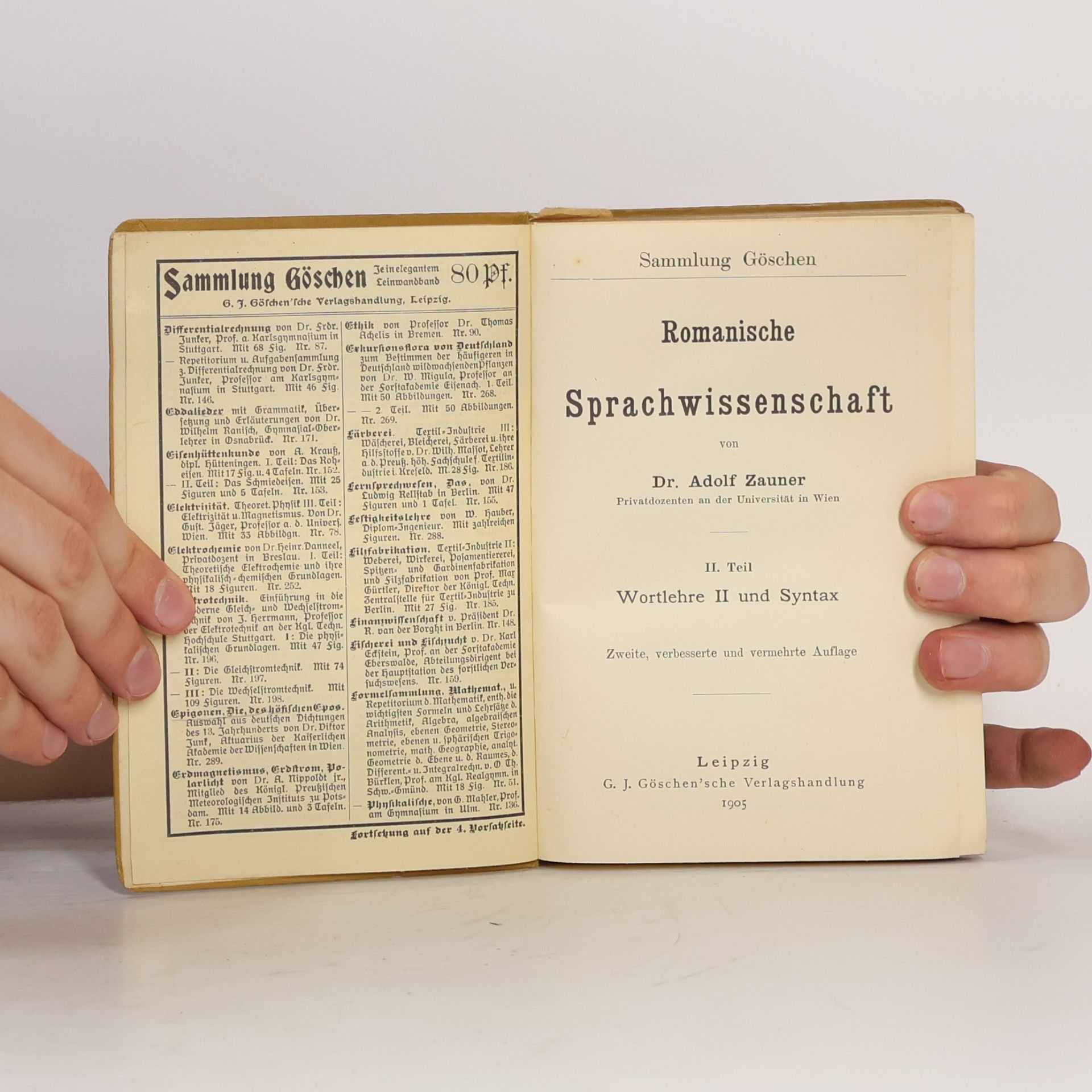 Adolf Zauner Romanische Sprachwissenschaft II. Teil