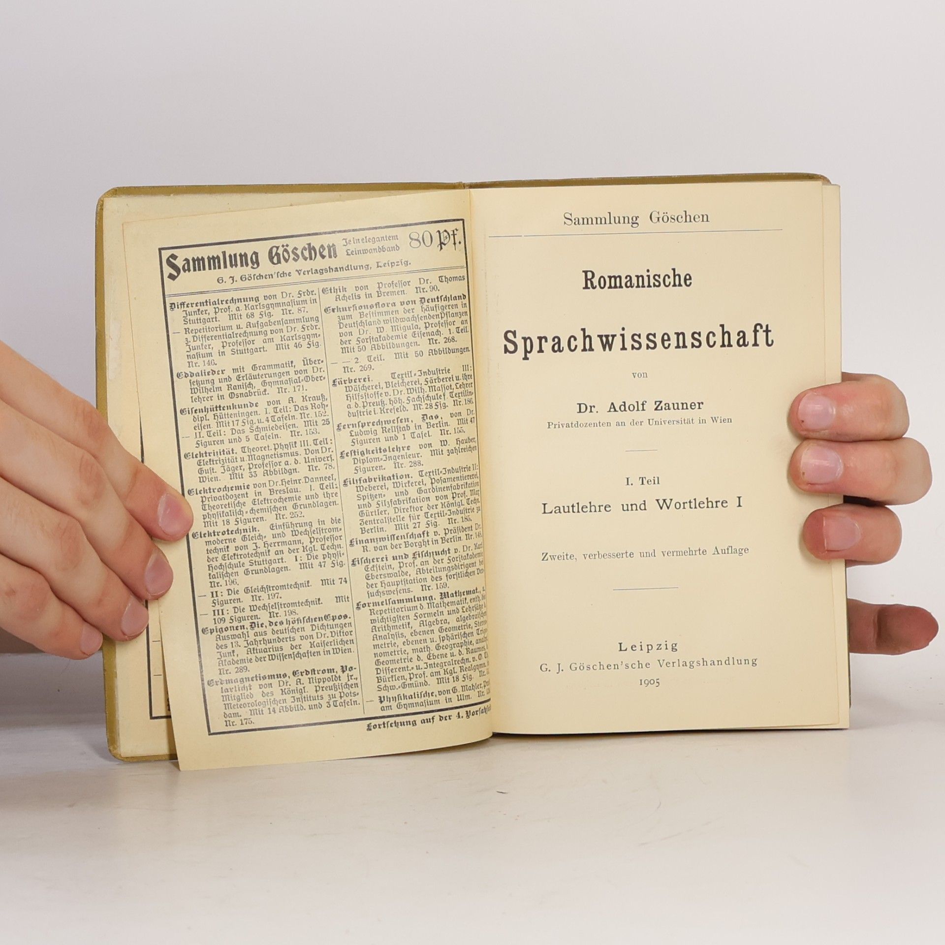 Adolf Zauner Romanische Sprachwissenschaft I