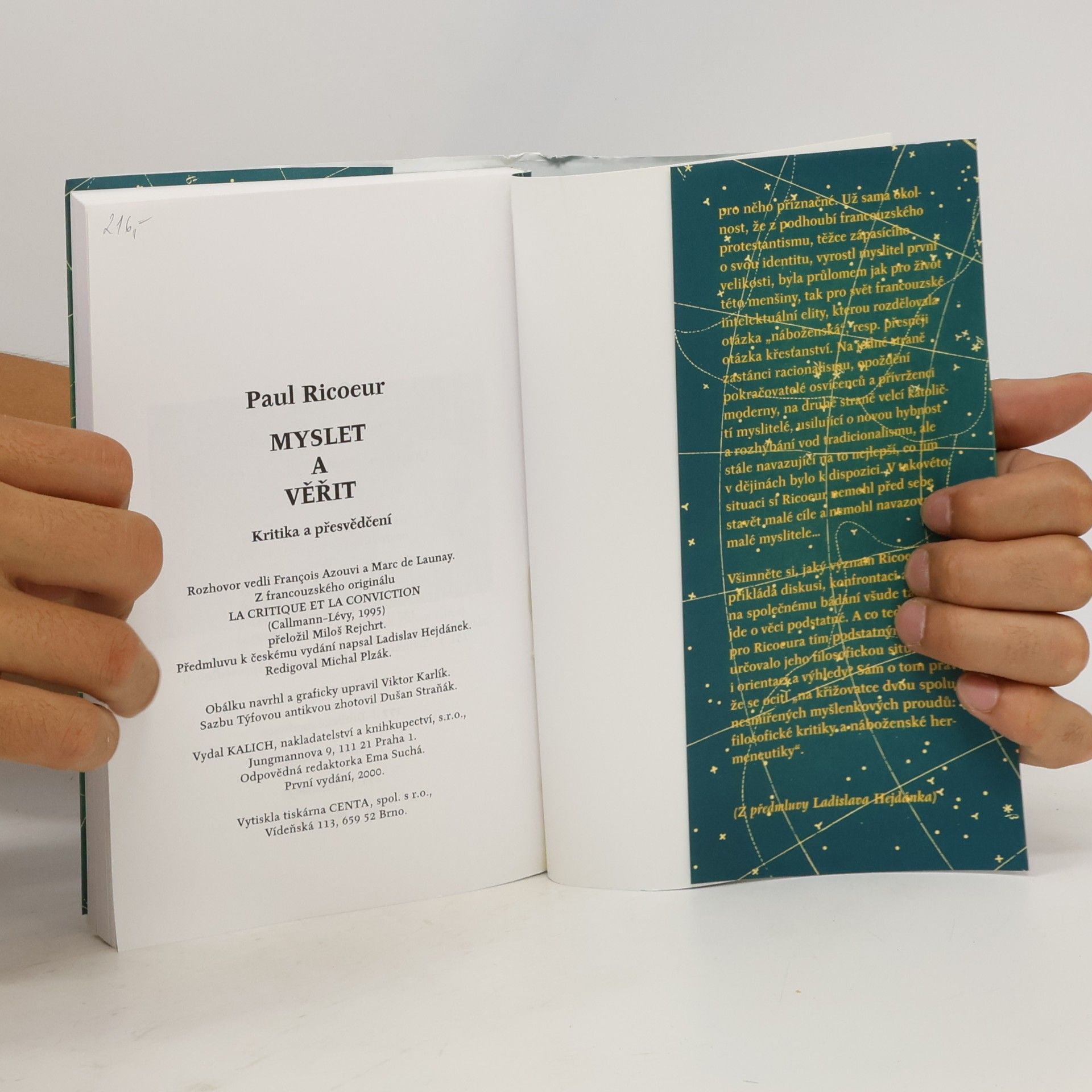 Paul Ricoeur Myslet a věřit. Kritika a přesvědčení