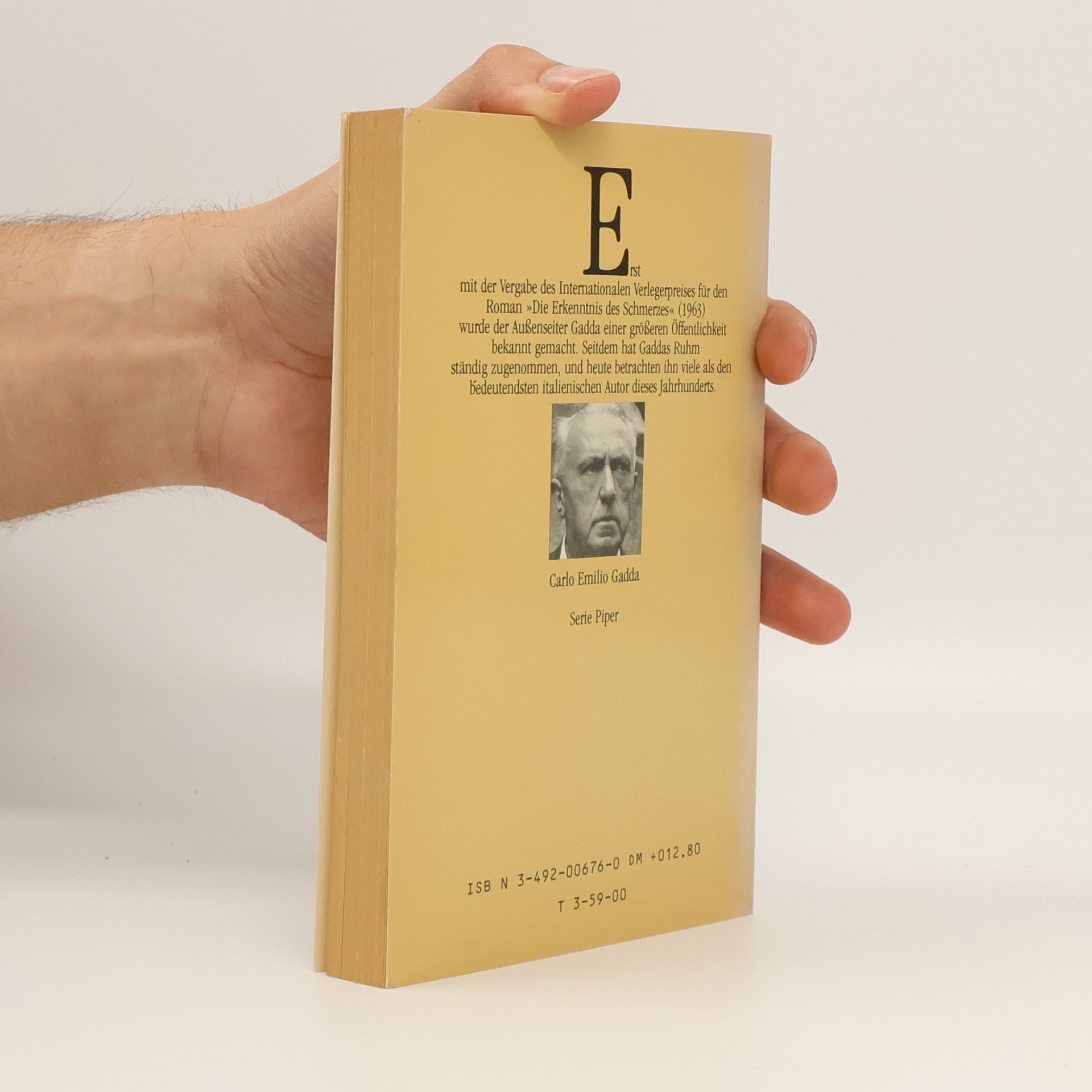 Carlo Emilio Gadda Die Erkenntnis des Schmerzes