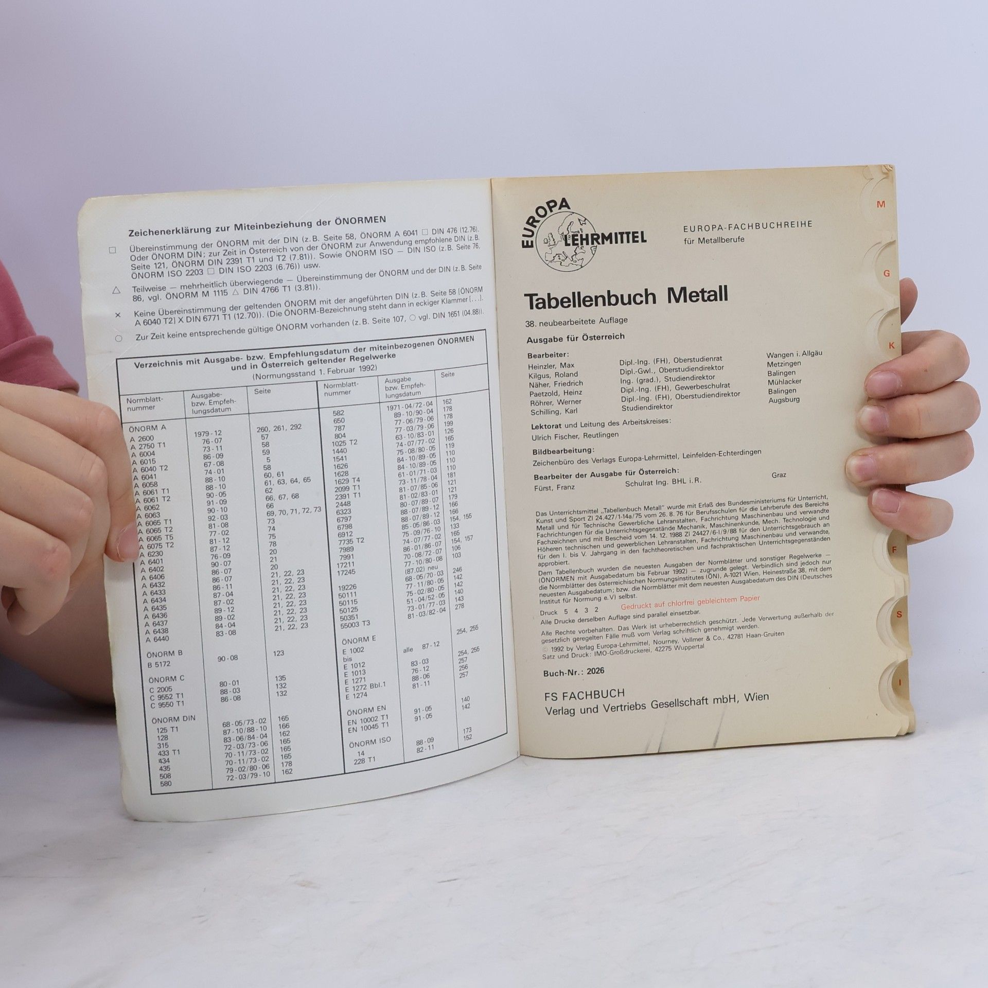 Autorenkollektiv Tabellenbuch Metall
