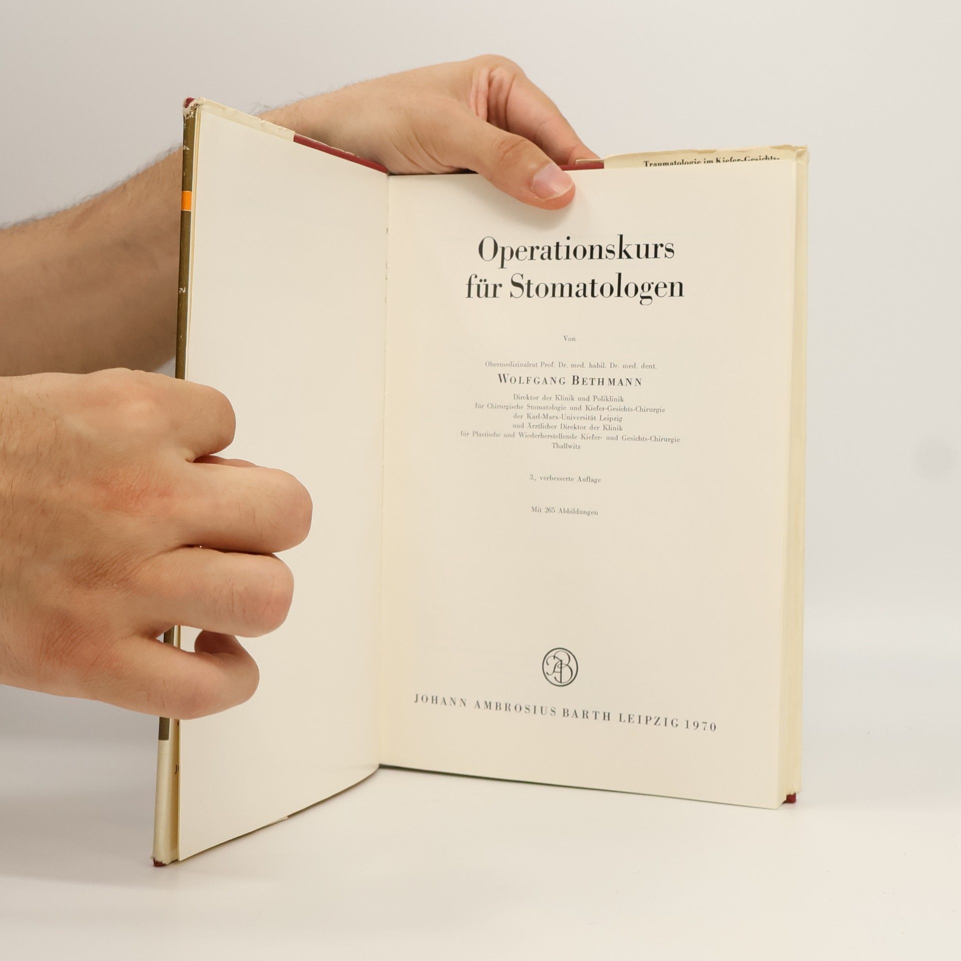 Wolfgang Bethmann Operationskurs für Stomatologen