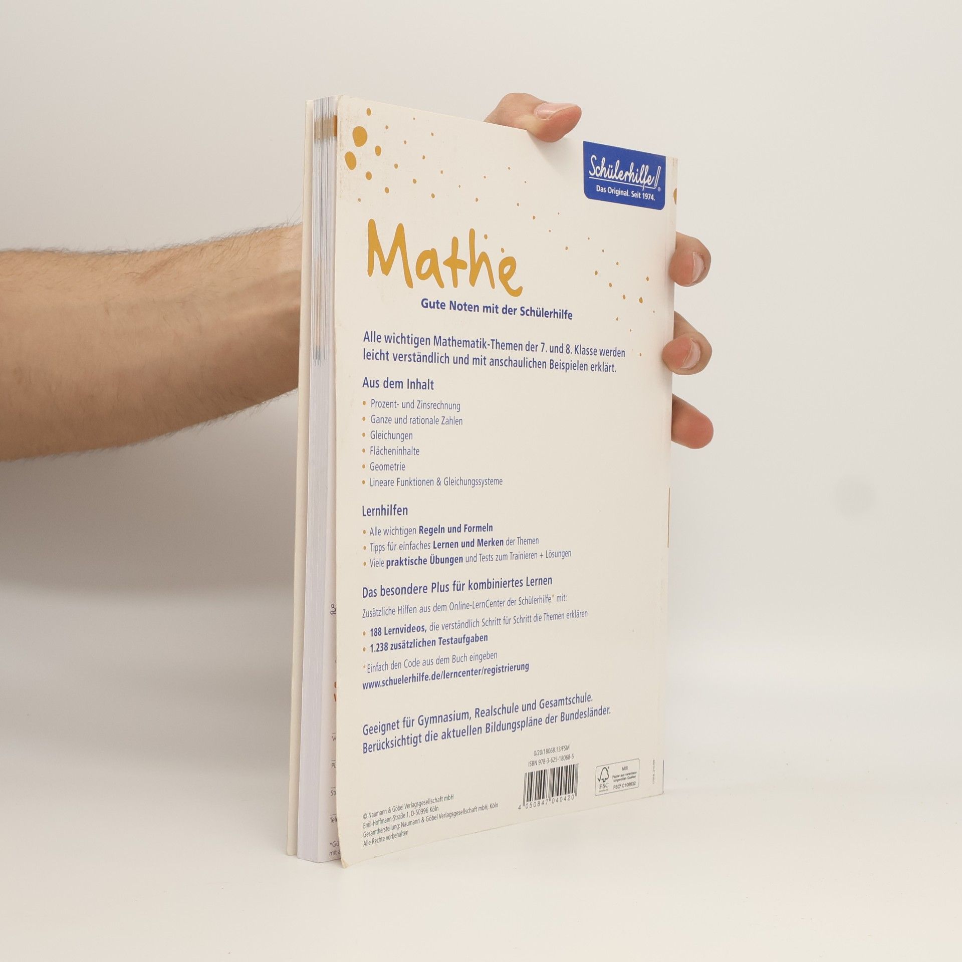 Autores varios Mathe: Gute Noten mit der Schülerhilfe. 7.-8. Klasse