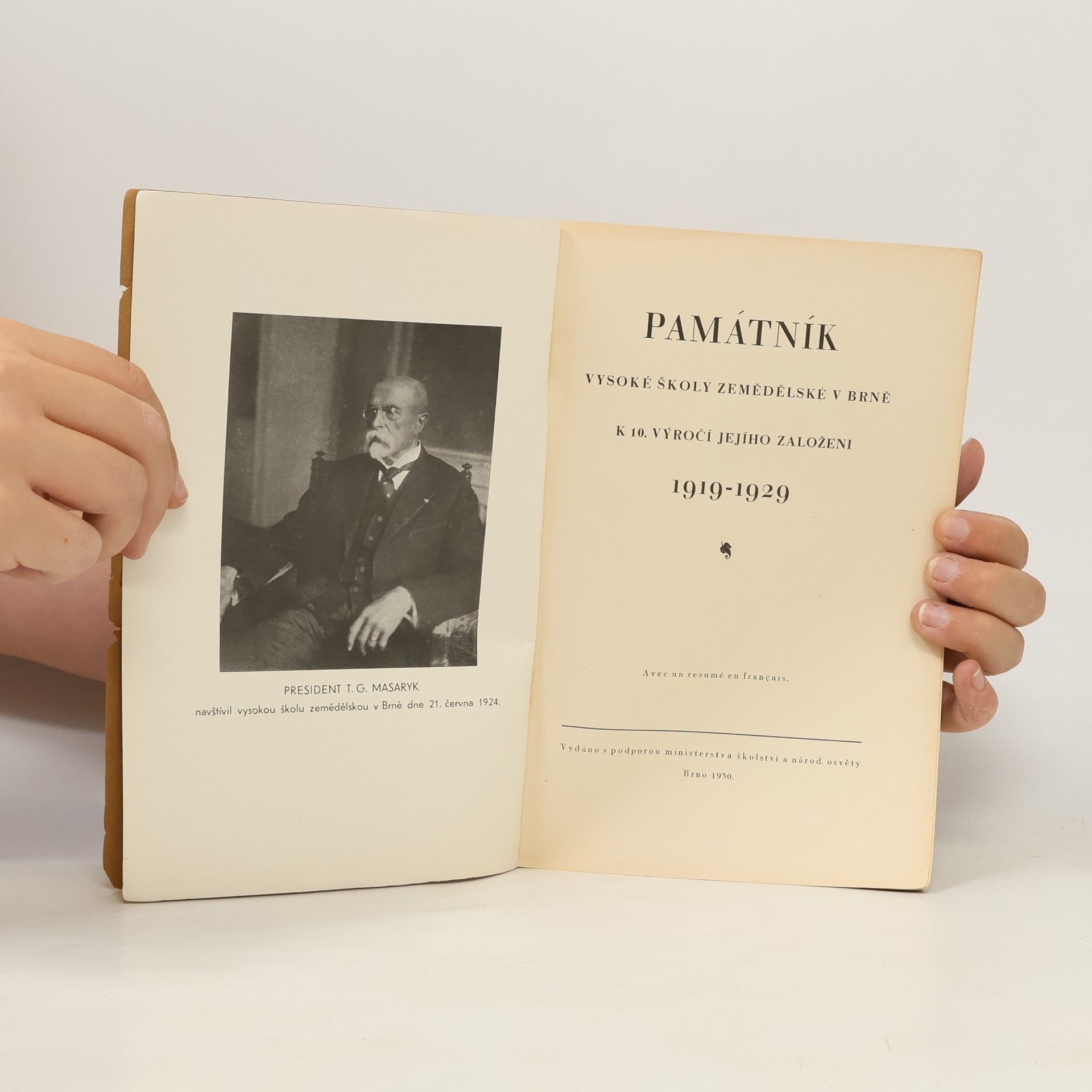 kolektiv Památník Vysoké školy zemědělské v Brně 1919-1929