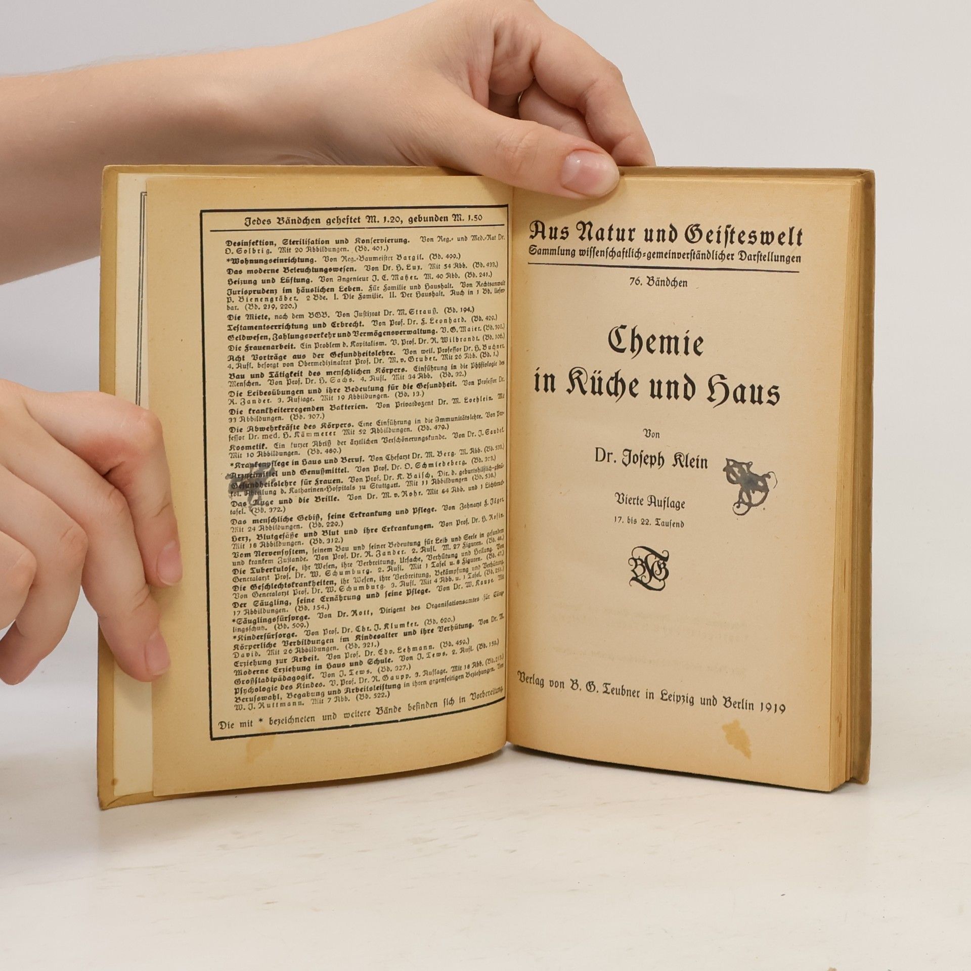 Joseph Klein Chemie in Küche und Haus