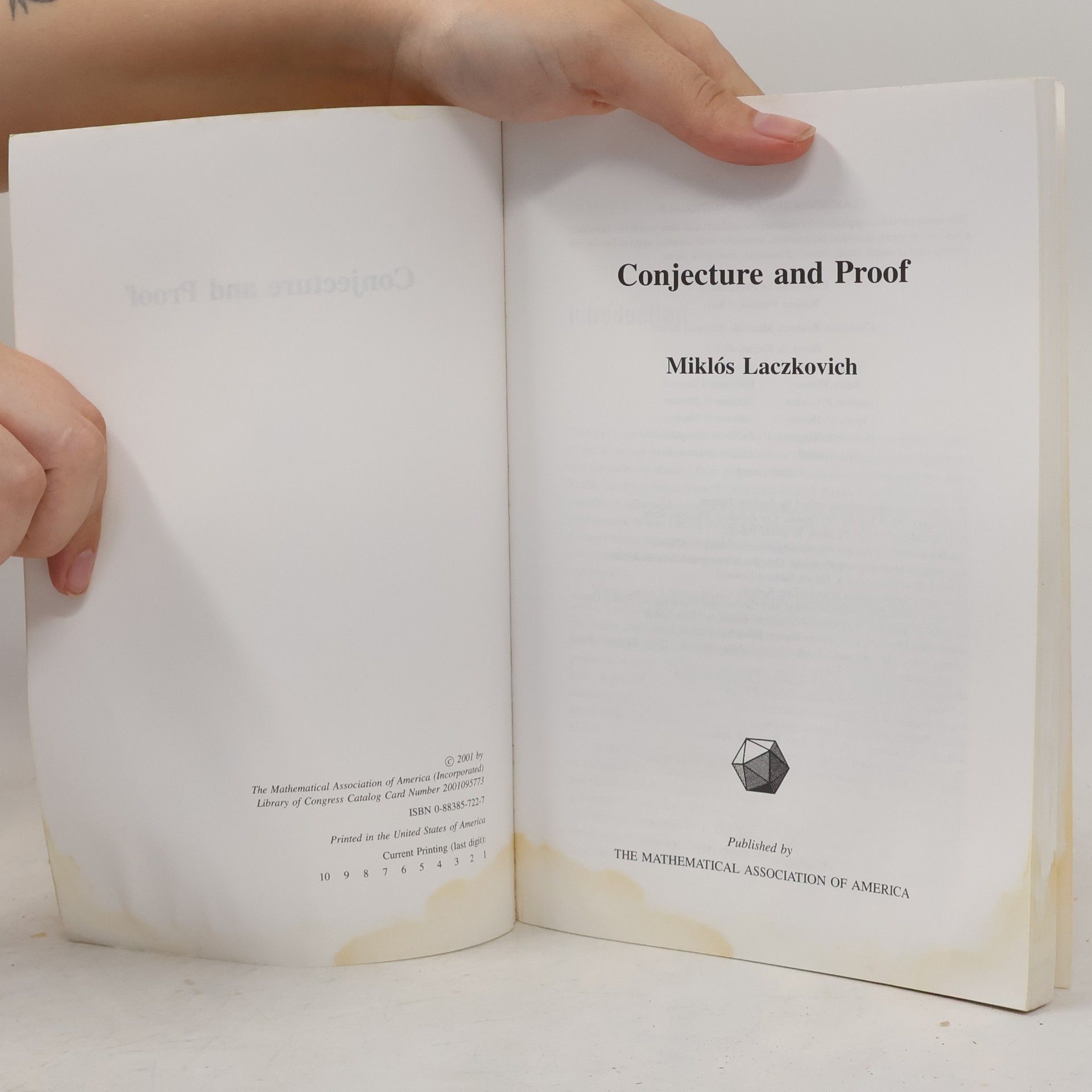 Miklós Laczkovich Classroom Resource Materials: Conjecture and Proof