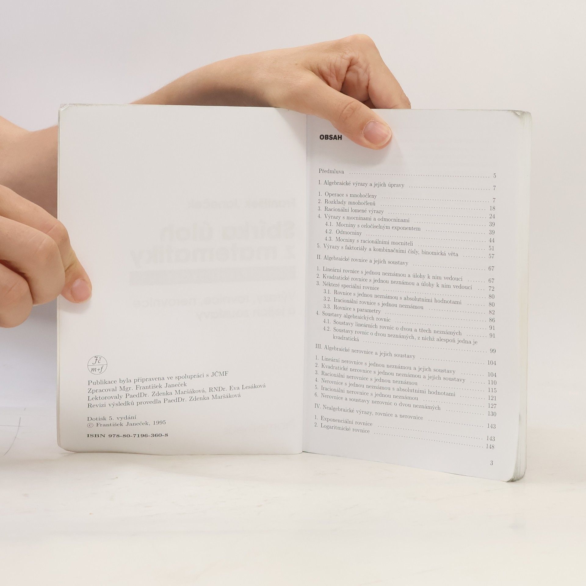 František Janeček Sbírka úloh z matematiky pro střední školy