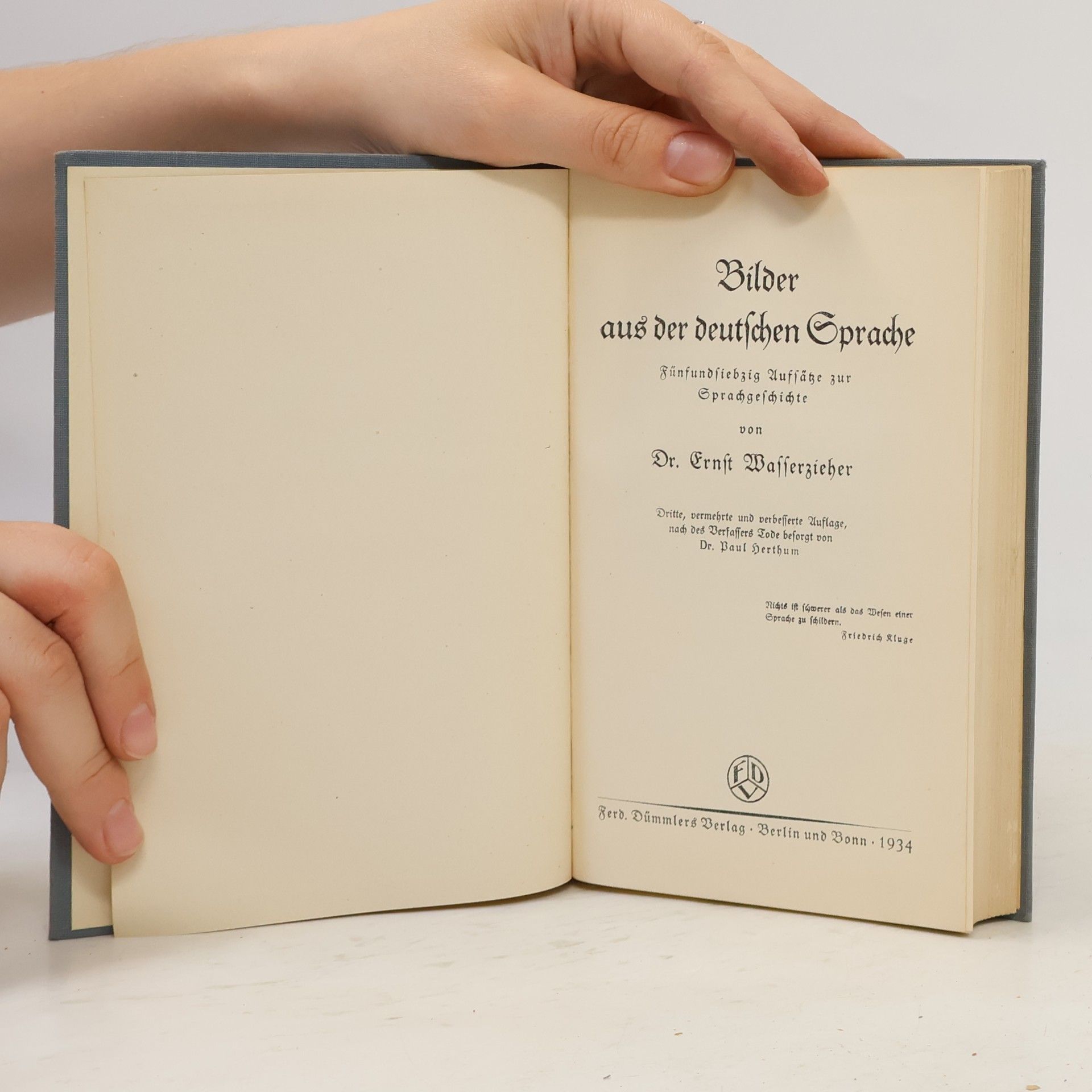 Ernst Wasserzieher Bilder aus der deutschen Sprache