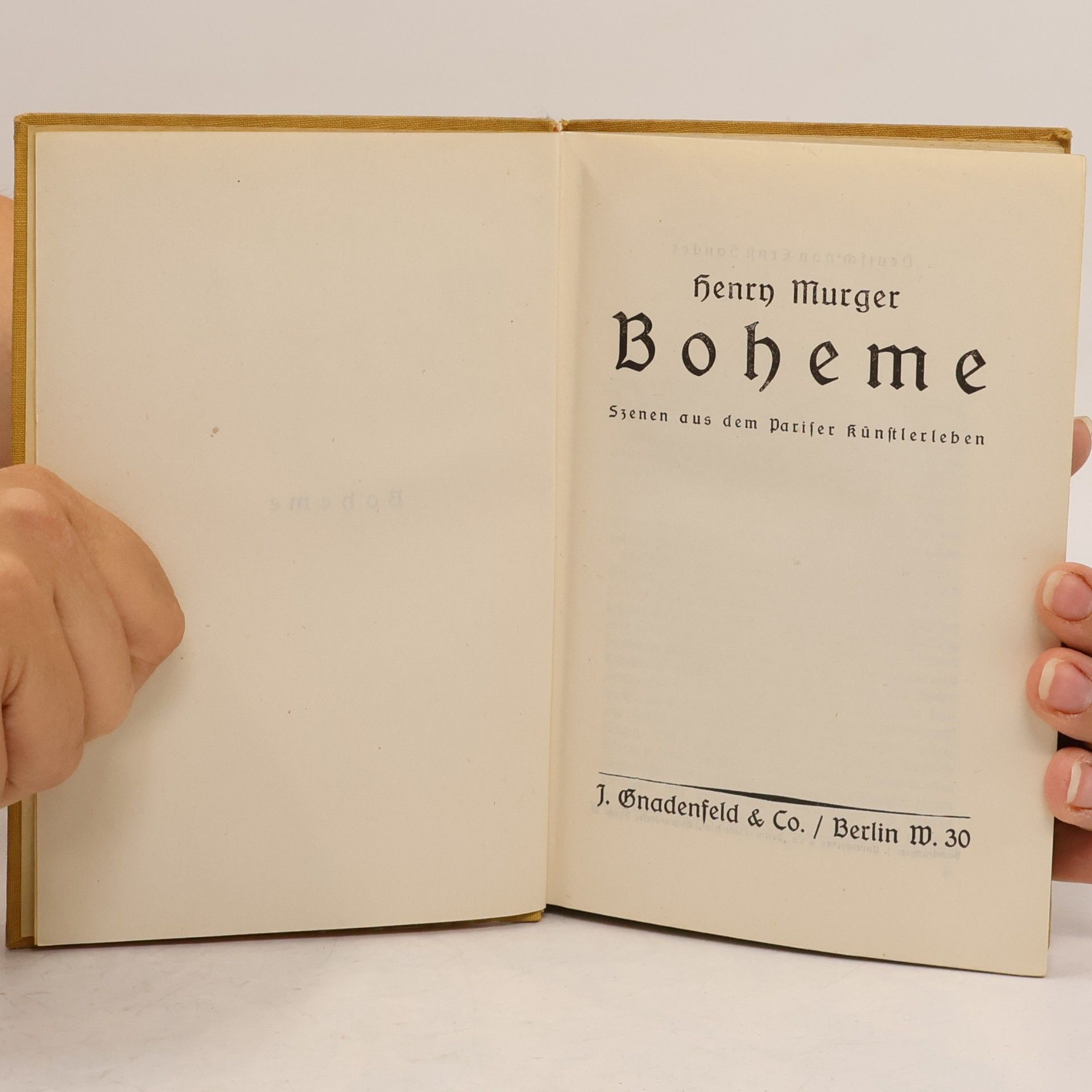 Murger Henry Boheme