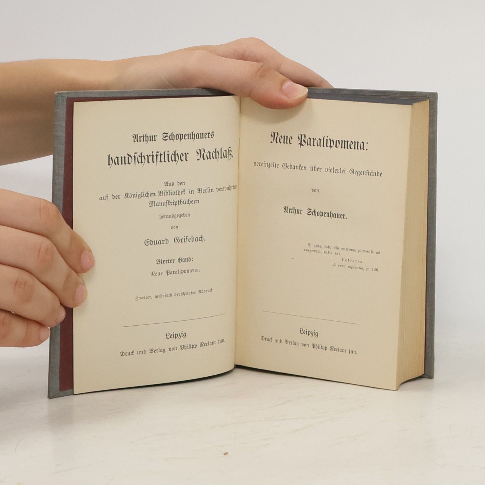 Arthur Schopenhauer Schopenhauers Nachlaß 4