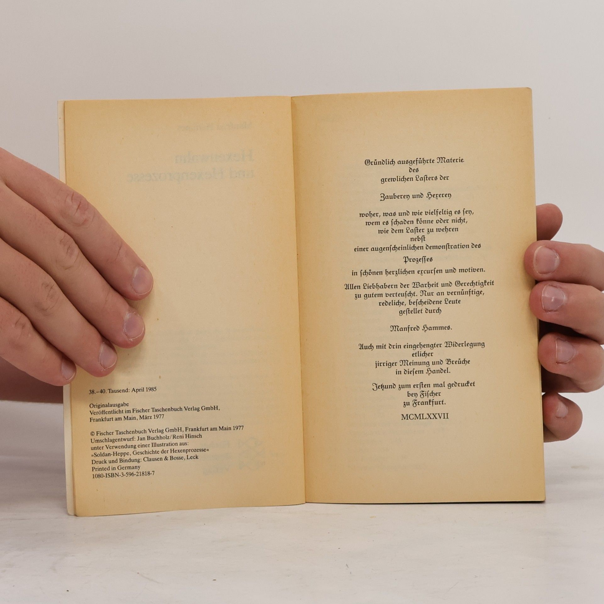Manfred Hammes Hexenwahn und Hexenprozesse