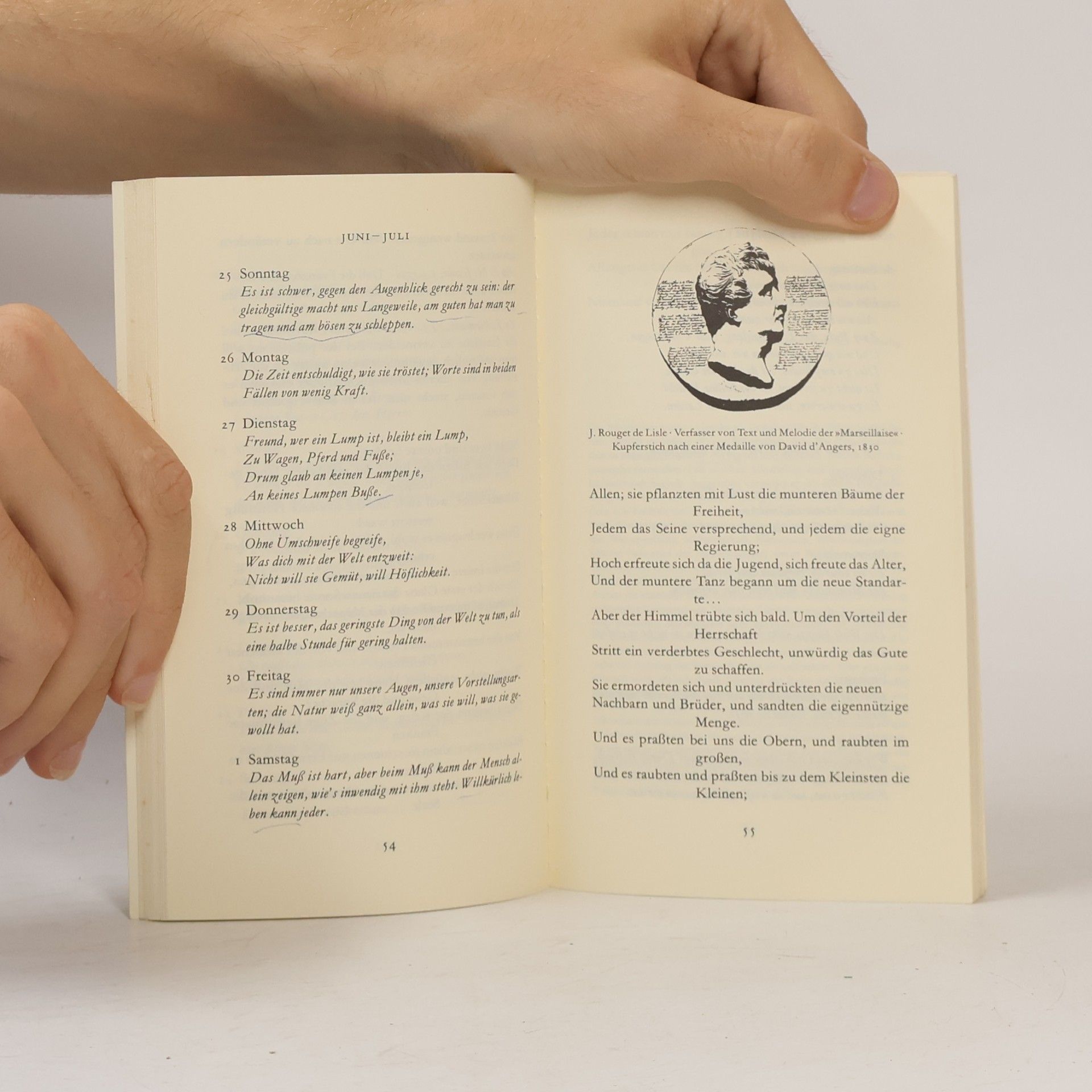 Johann Wolfgang von Goethe Mit Goethe durch das Jahr. Ein Kalender für das Jahr 1989