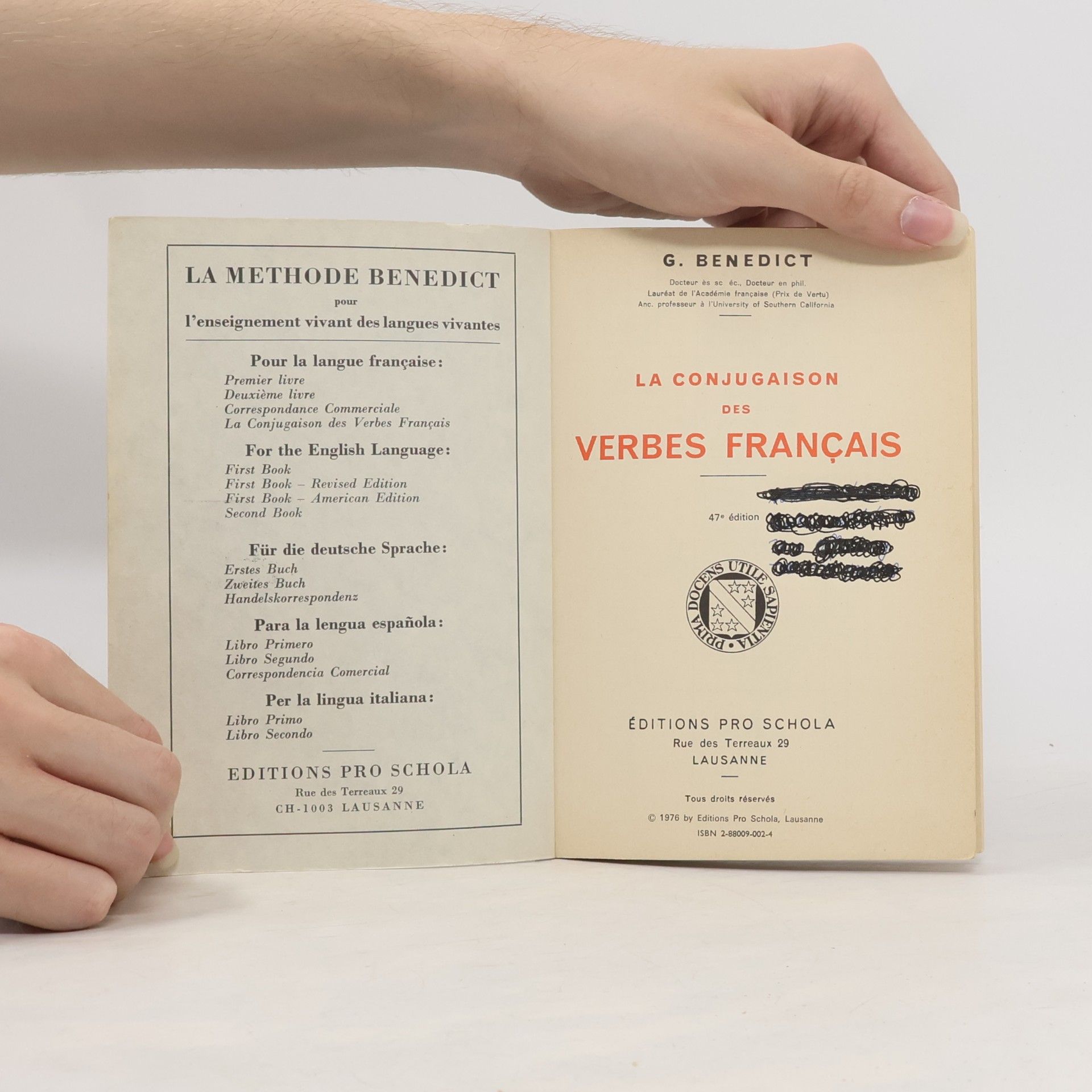G. Benedict La conjugaison des verbes français
