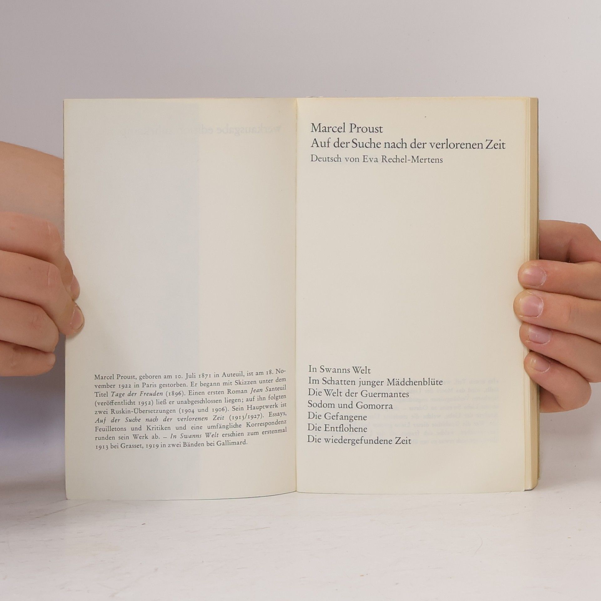 Marcel Proust Auf der Suche nach der verlorenen Zeit 1. In Swanns Welt
