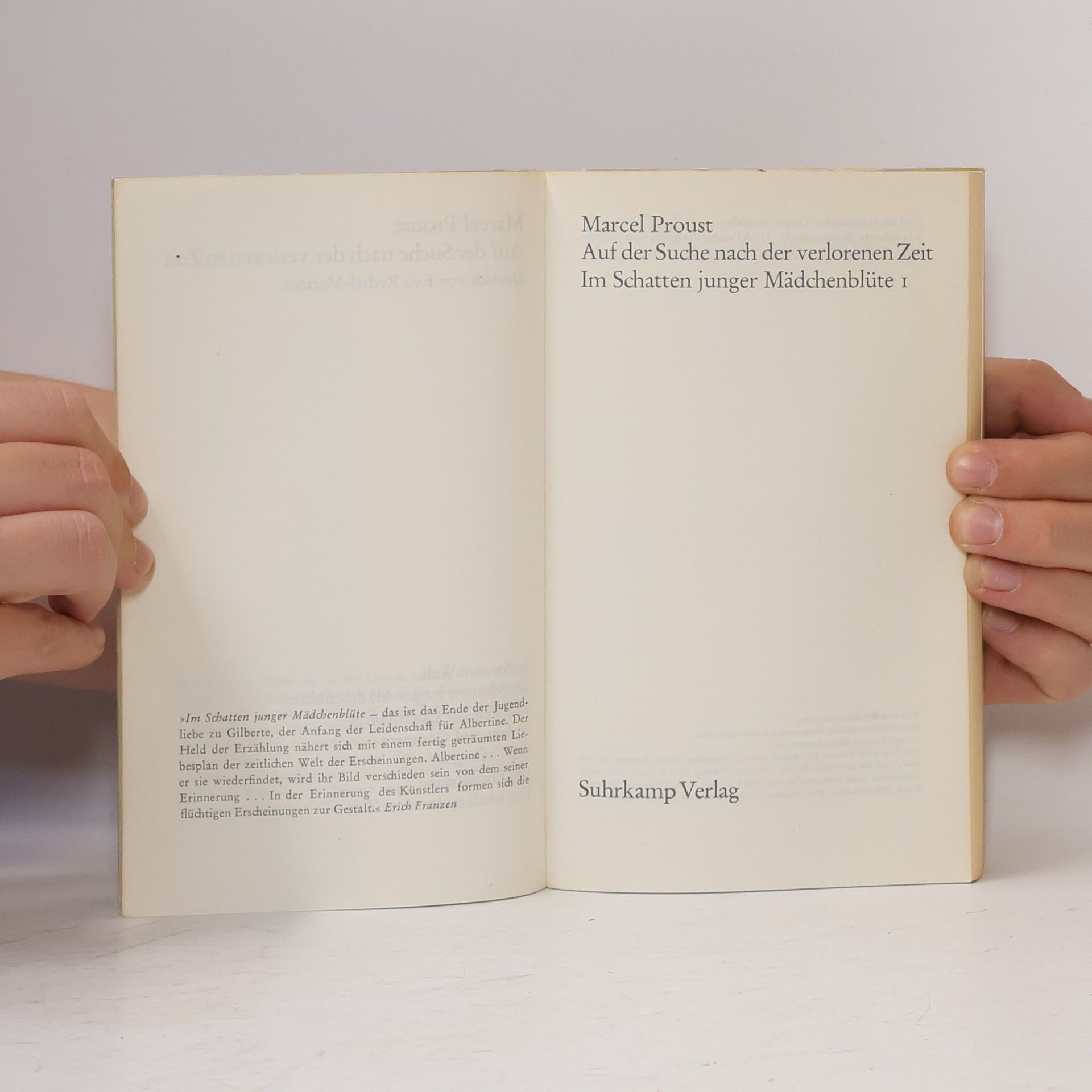 Marcel Proust Auf der Suche nach der verlorenen Zeit / Im Schatten junger Mädchenblüte 1