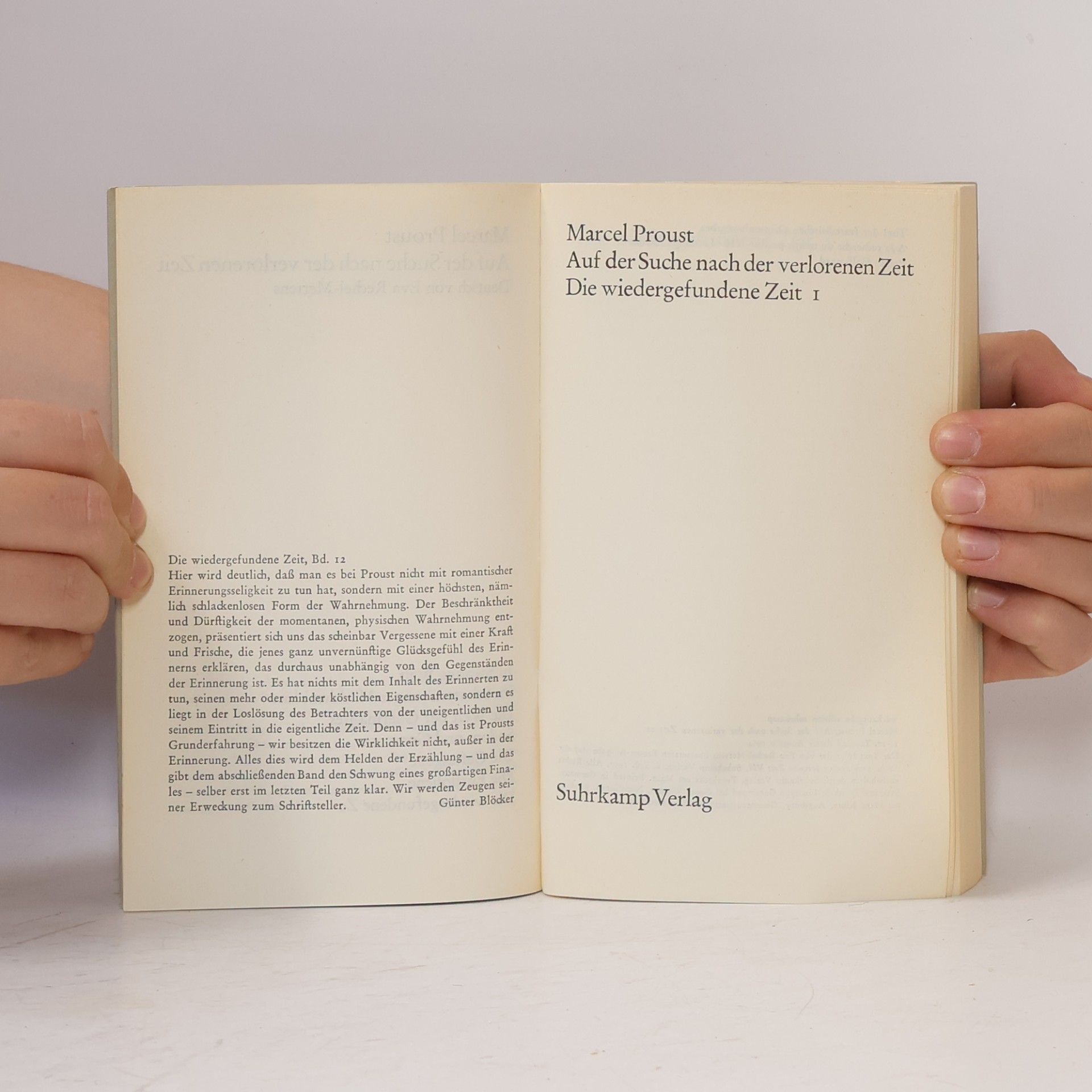 Marcel Proust Auf der Suche nach der verlorenen Zeit 12. Die wiedergefundene I.