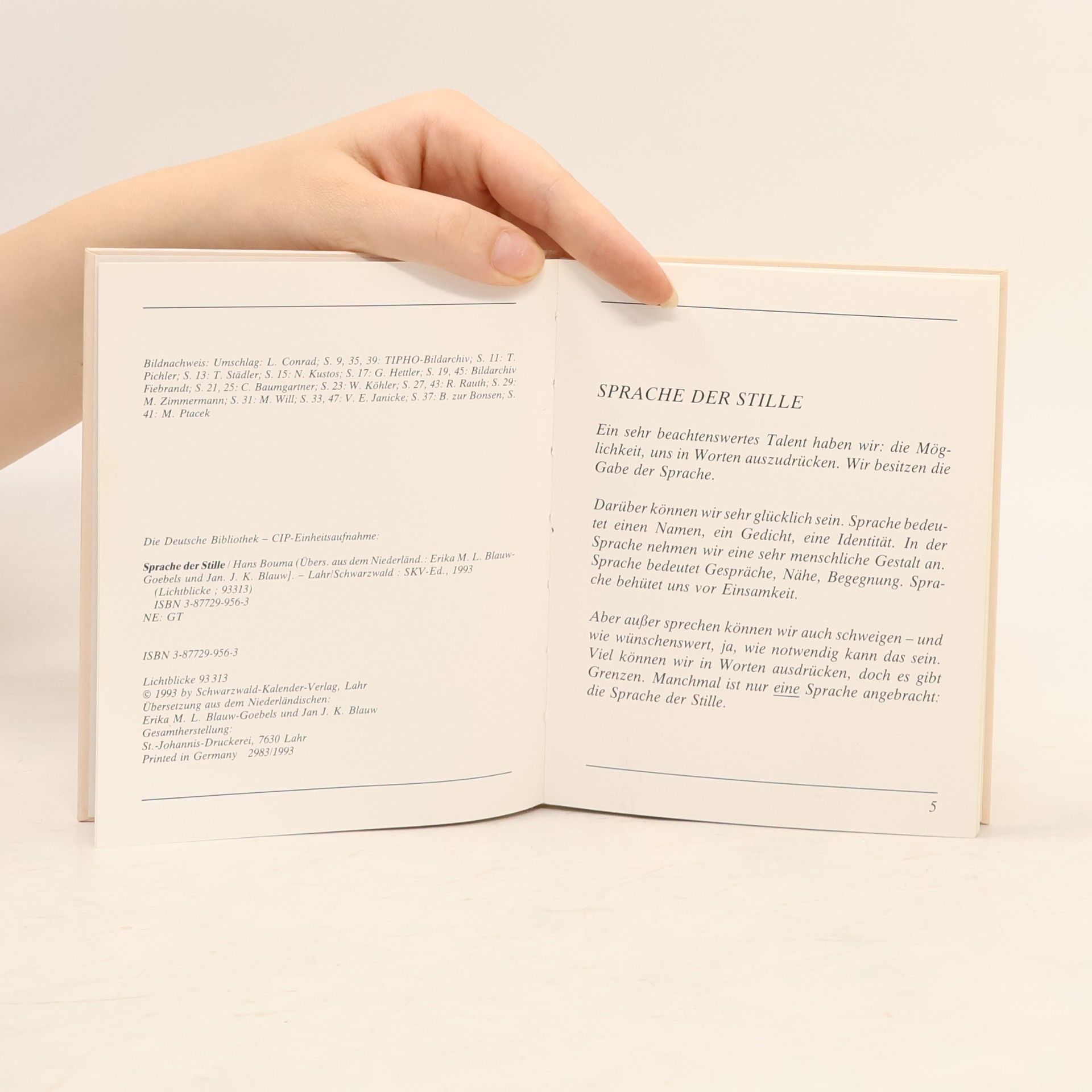 Hans Bouma Lichtblicke: Sprache der Stille