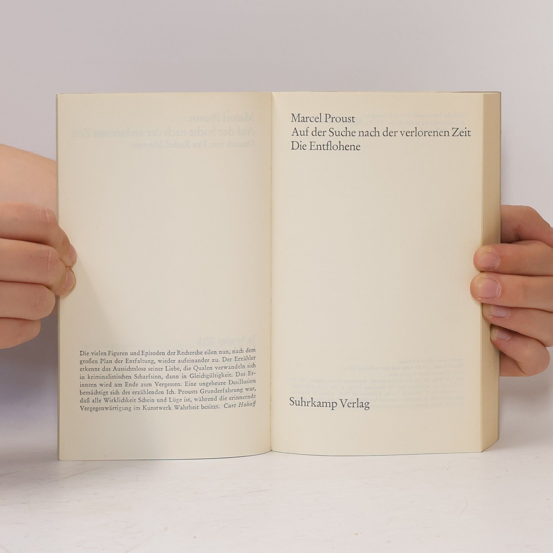 Marcel Proust Auf der Suche nach der verlorenen Zeit. Die Entflohene