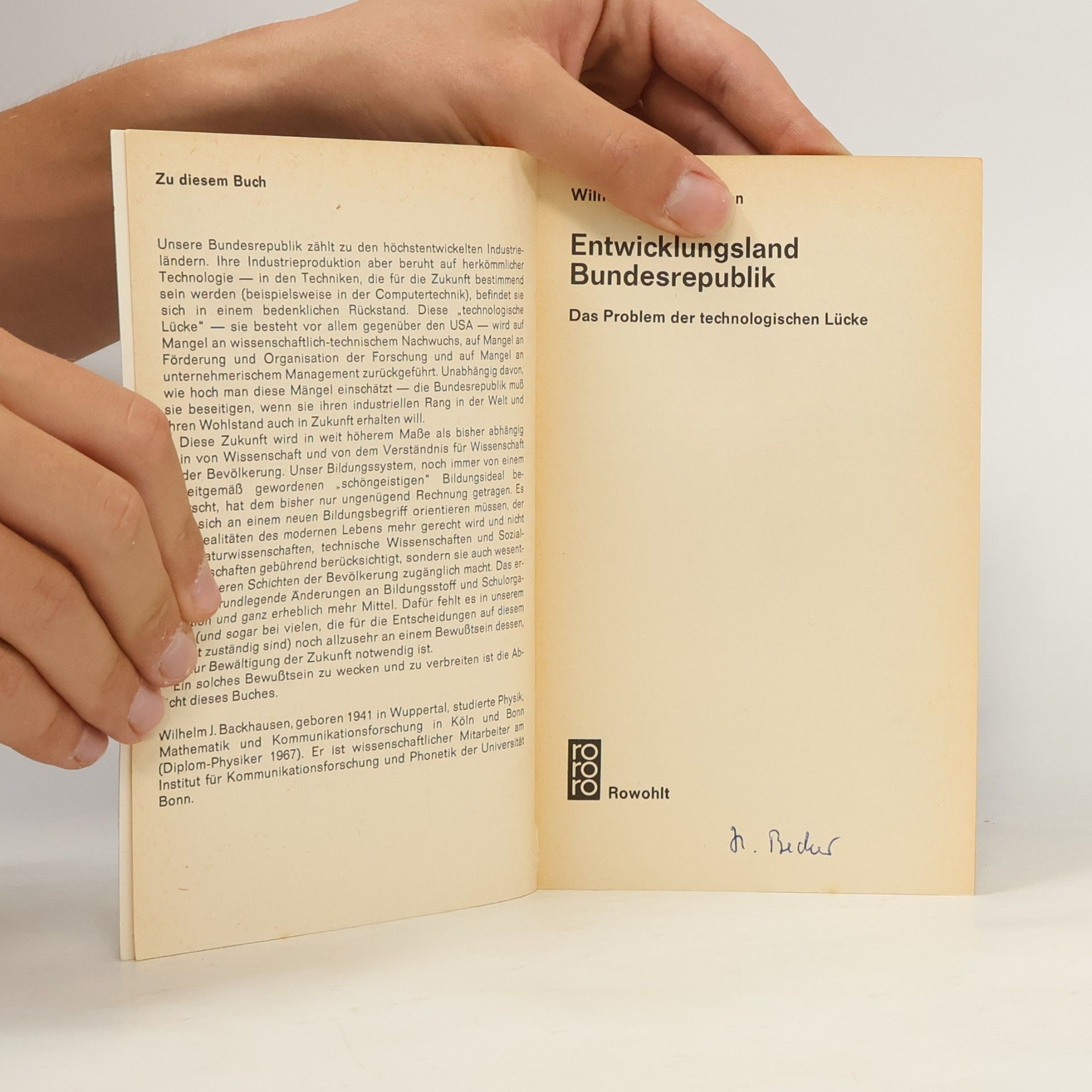 Wilhelm J. Backhausen Entwicklungsland Bundesrepublik