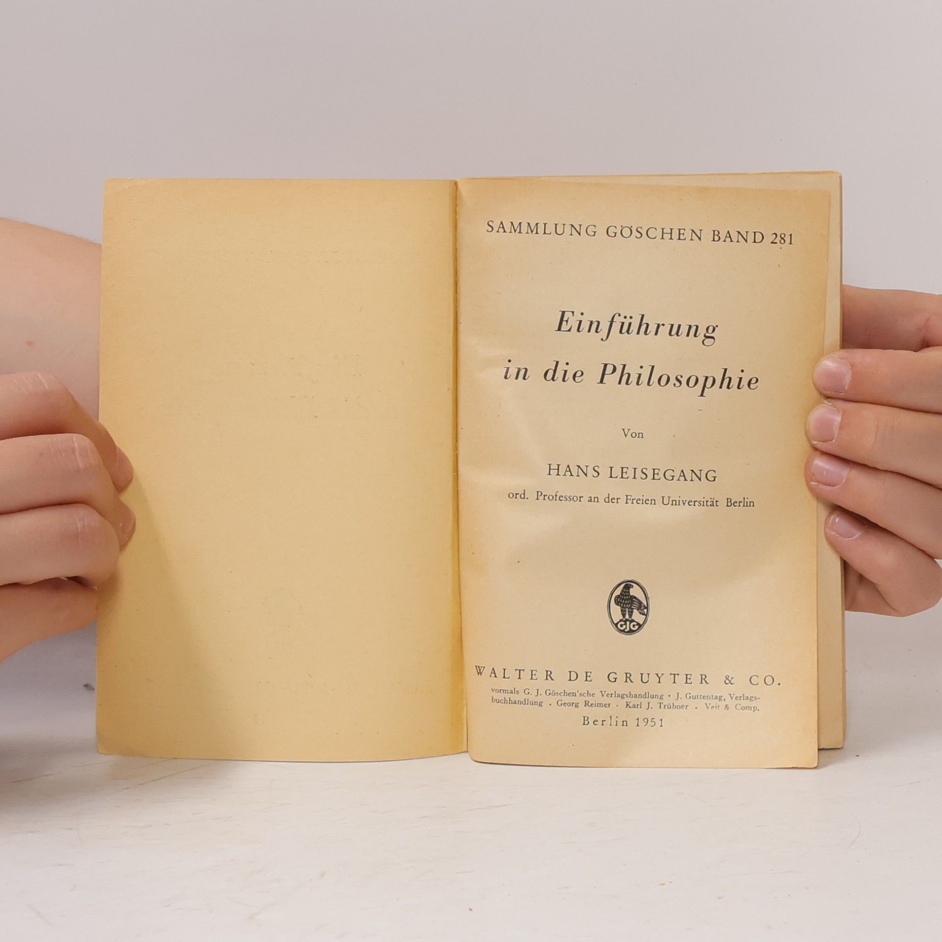 Hans Leisegang Einführung in die Philosophie
