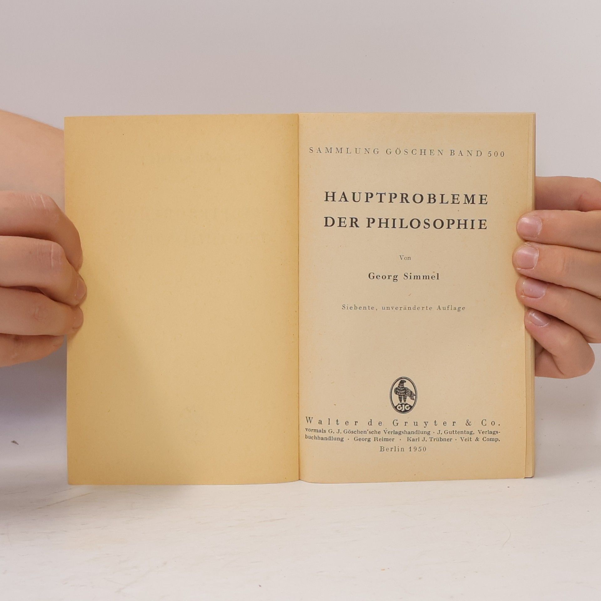 Georg Simmel Hauptprobleme der Philosophie