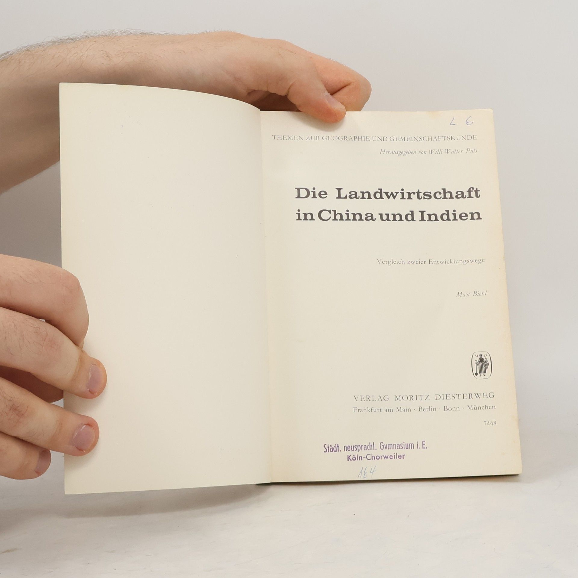 Max Biehl Die Landwirtschaft in China und Indien
