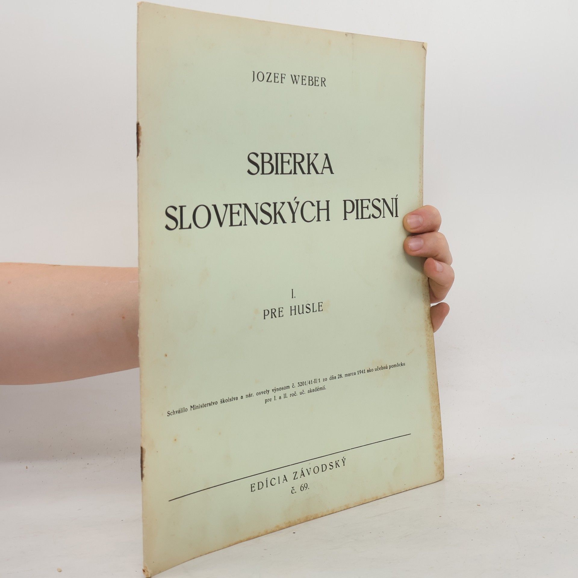 Jozef Weber Sbierka slovenských piesní. I, Pre husle