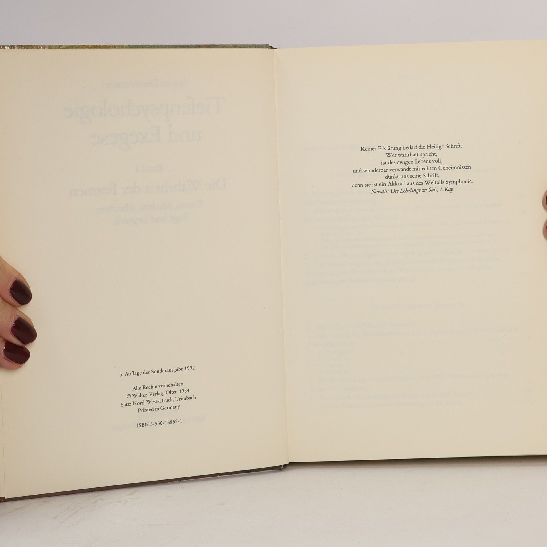 Eugen Drewermann Tiefenpsychologie und Exegese. Band I.